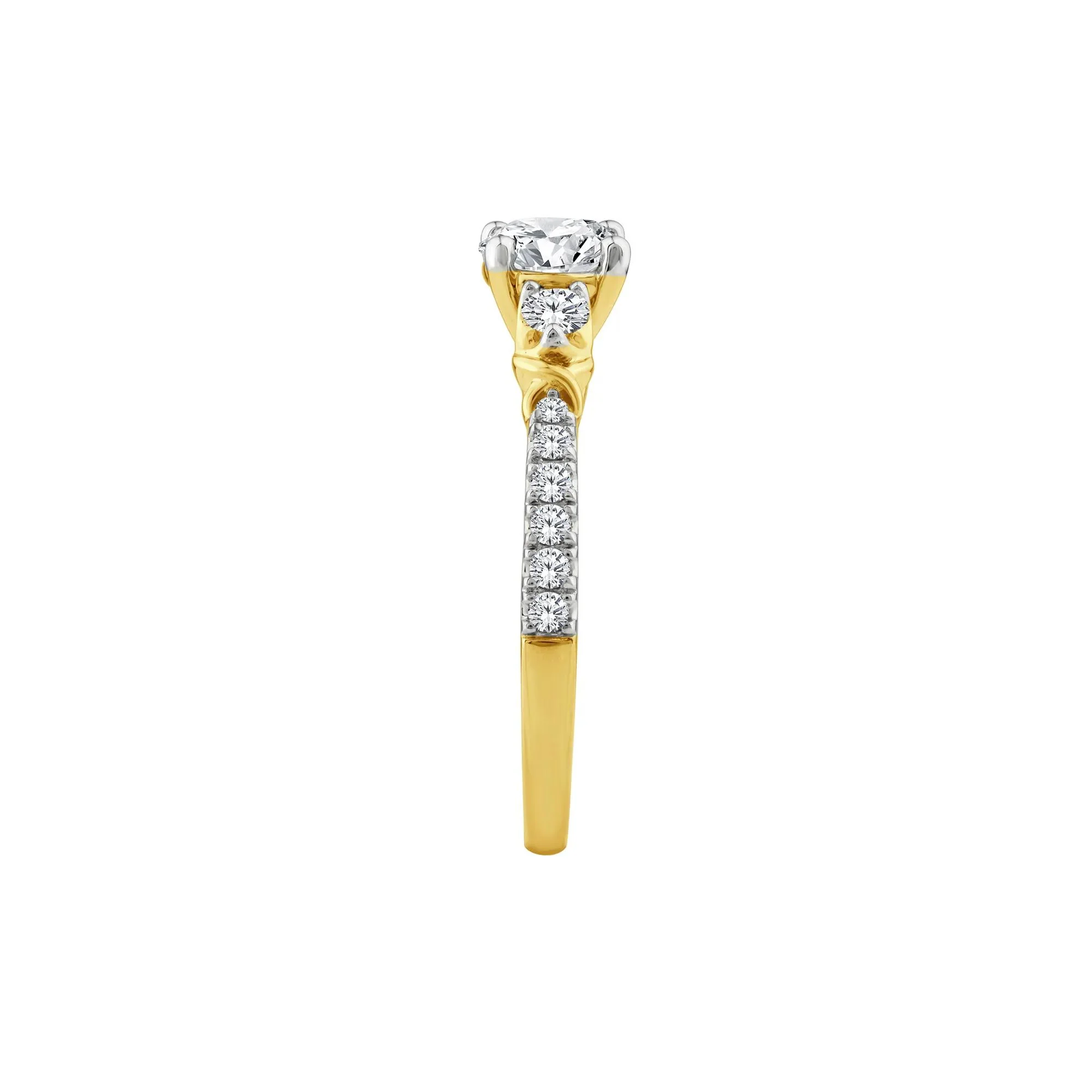 1/3 CT. Tw. Diamond Engagement Ring 14K Yellow Gold Size 8 2mm - Image 2