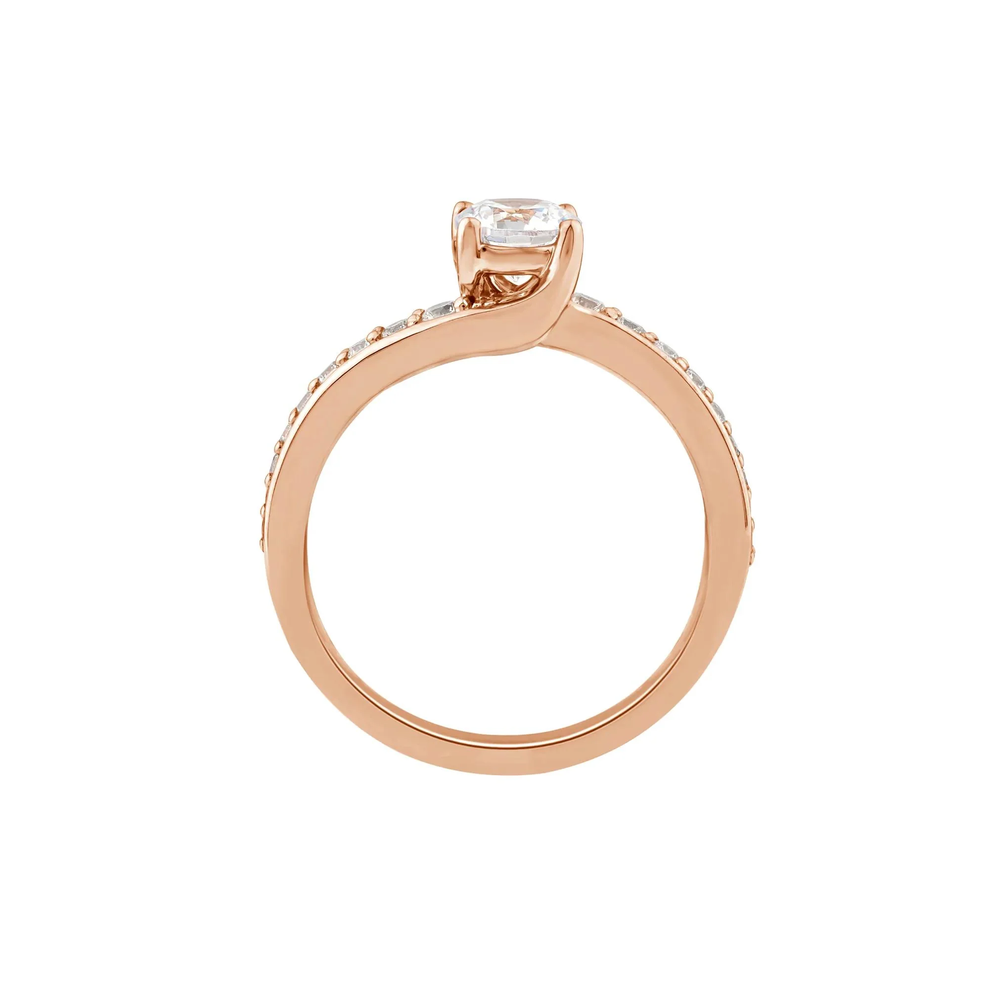 1 CT. Tw. Diamond Engagement Ring 14K Rose Gold Size 6 1.5mm - Image 2