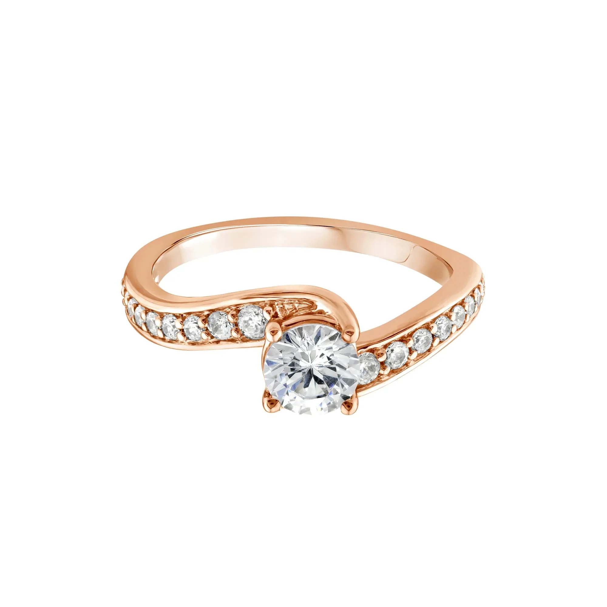 1 CT. Tw. Diamond Engagement Ring 14K Rose Gold Size 7 1.5mm