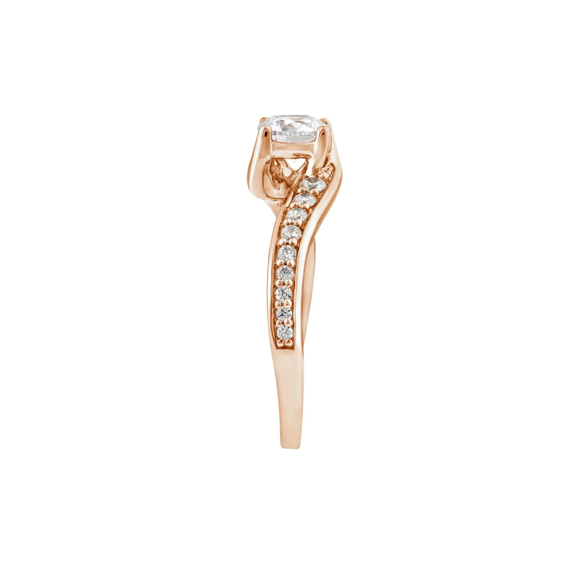 1 CT. Tw. Diamond Engagement Ring 14K Rose Gold Size 8 1.5mm - Image 3