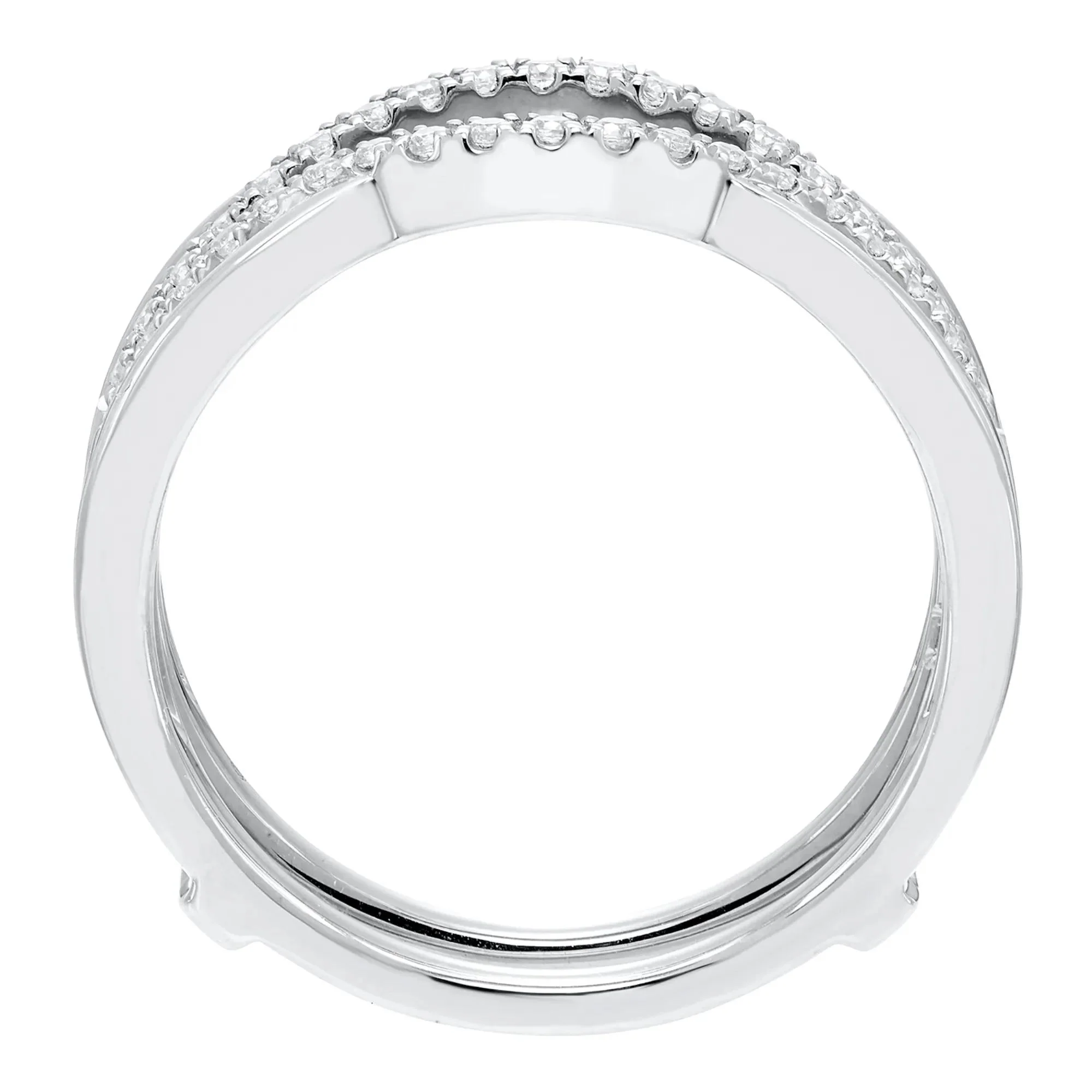 1/4 CT. Tw. Diamond Contoured Ring Insert 10K White Gold Size 8.5 - Image 2