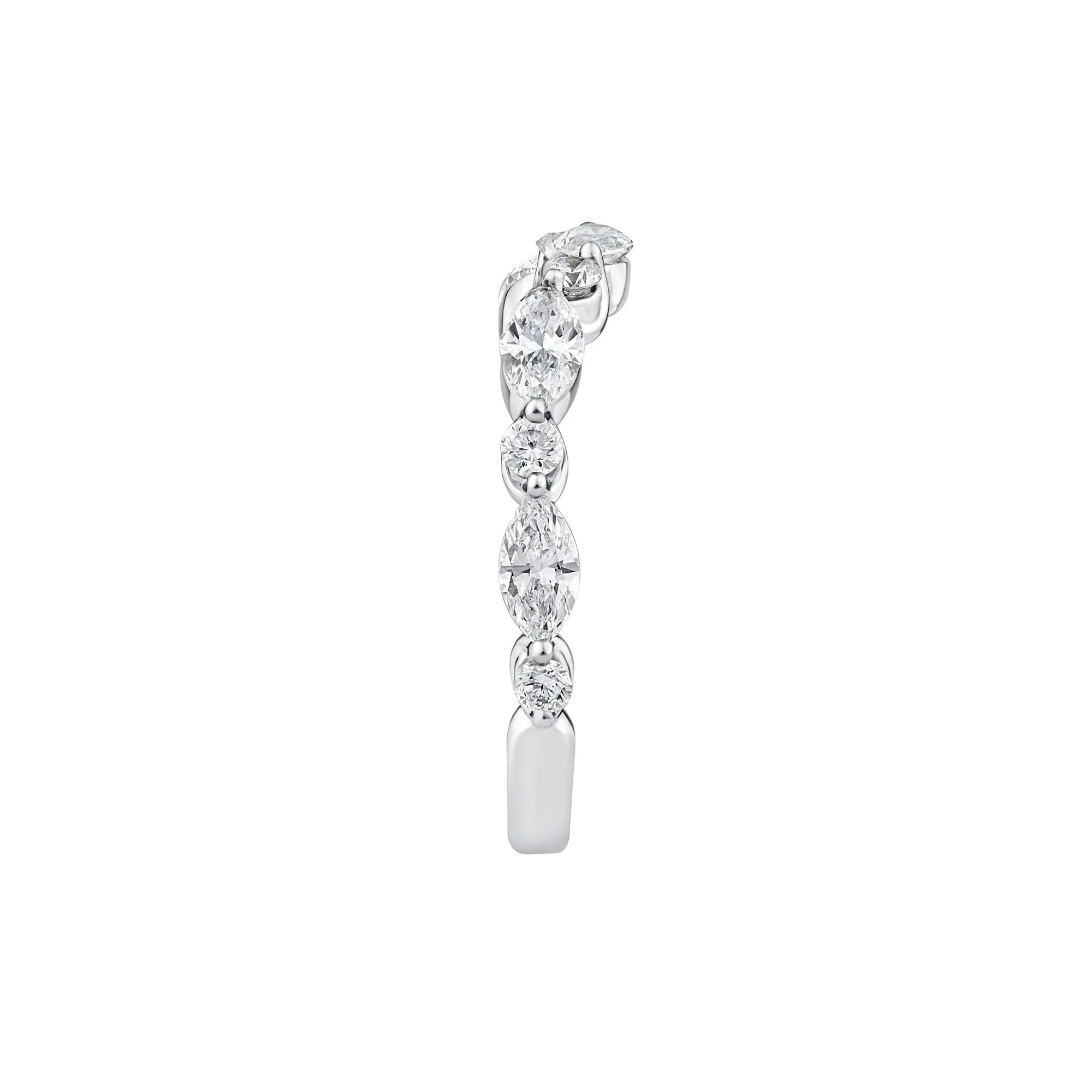 1 CT. Tw. Lab Grown Diamond Contour Band Ring 14K White Gold Round Brilliant Cut Size 8.5 - Image 2