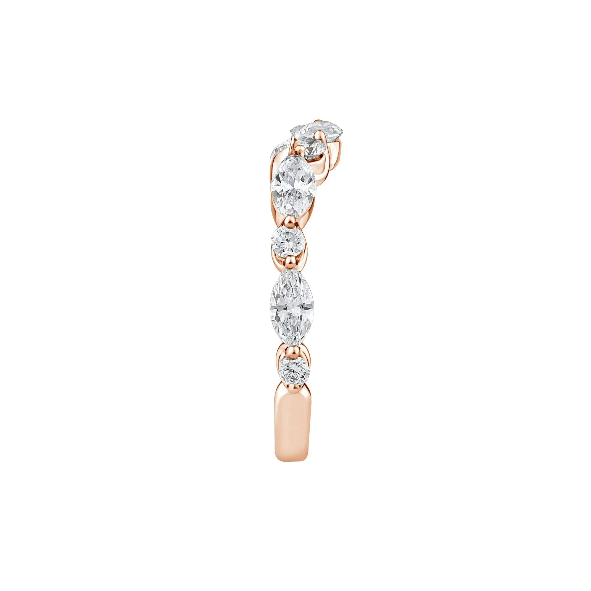 1 CT. Tw. Lab Grown Diamond Contour Band Ring 14K Rose Gold Round Brilliant Cut Size 5 - Image 2