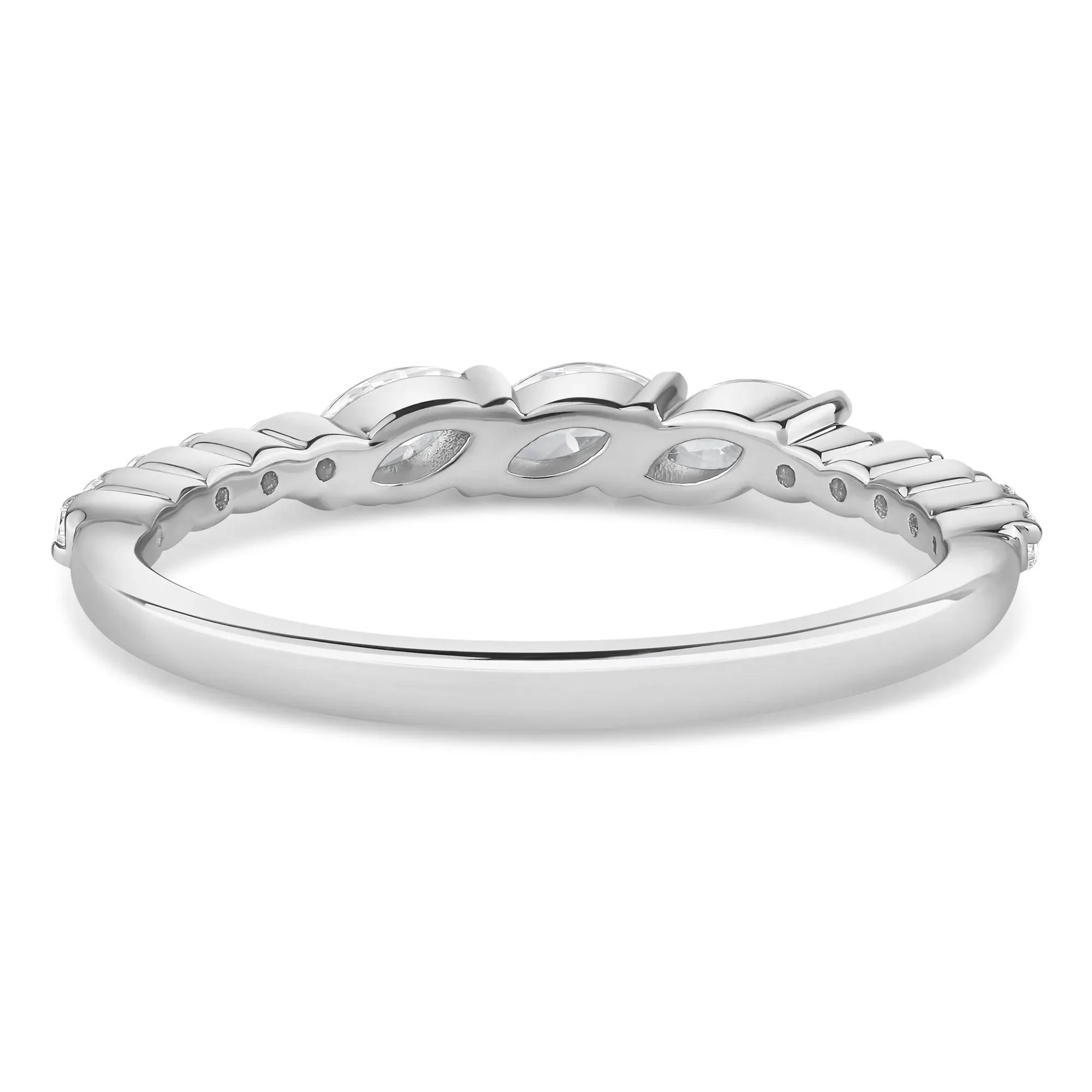 3/8 CT. Tw. Lab Grown Diamond Band Ring 10K White Gold Round Brilliant Cut Size 5.5 2mm - Image 4