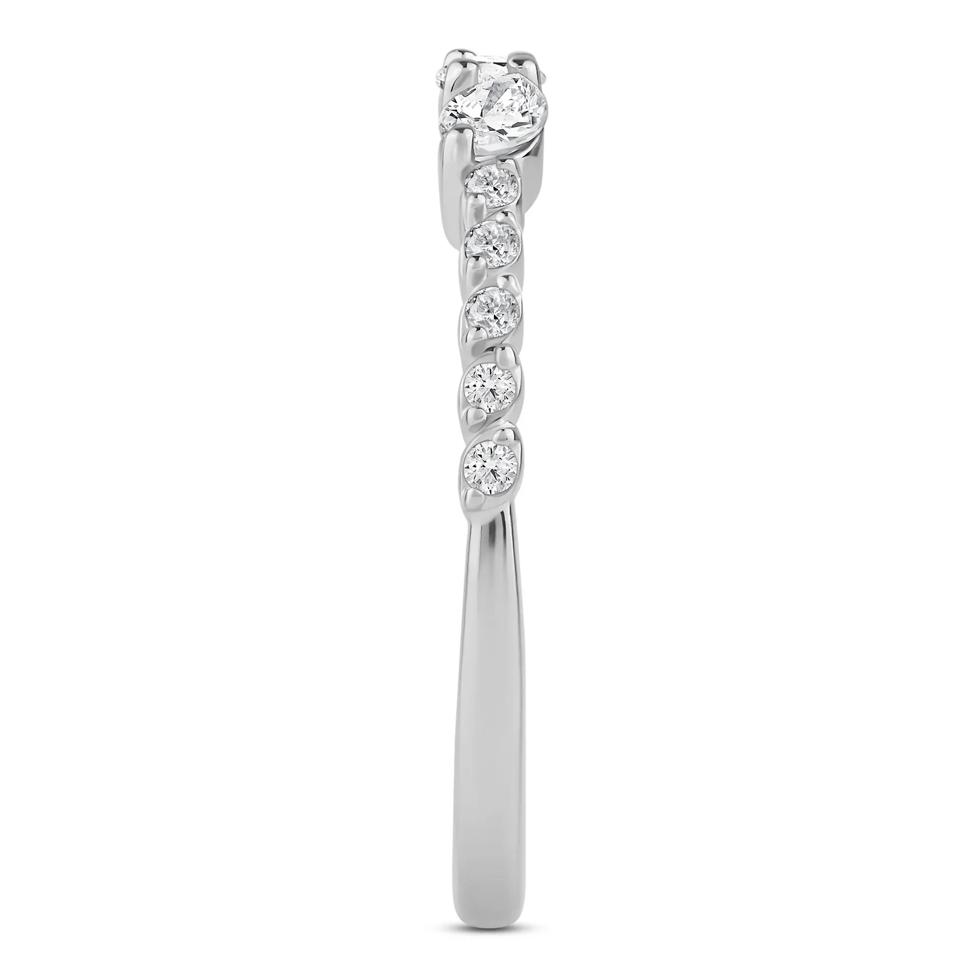 3/8 CT. Tw. Lab Grown Diamond Band Ring 10K White Gold Round Brilliant Cut Size 9 2mm - Image 3