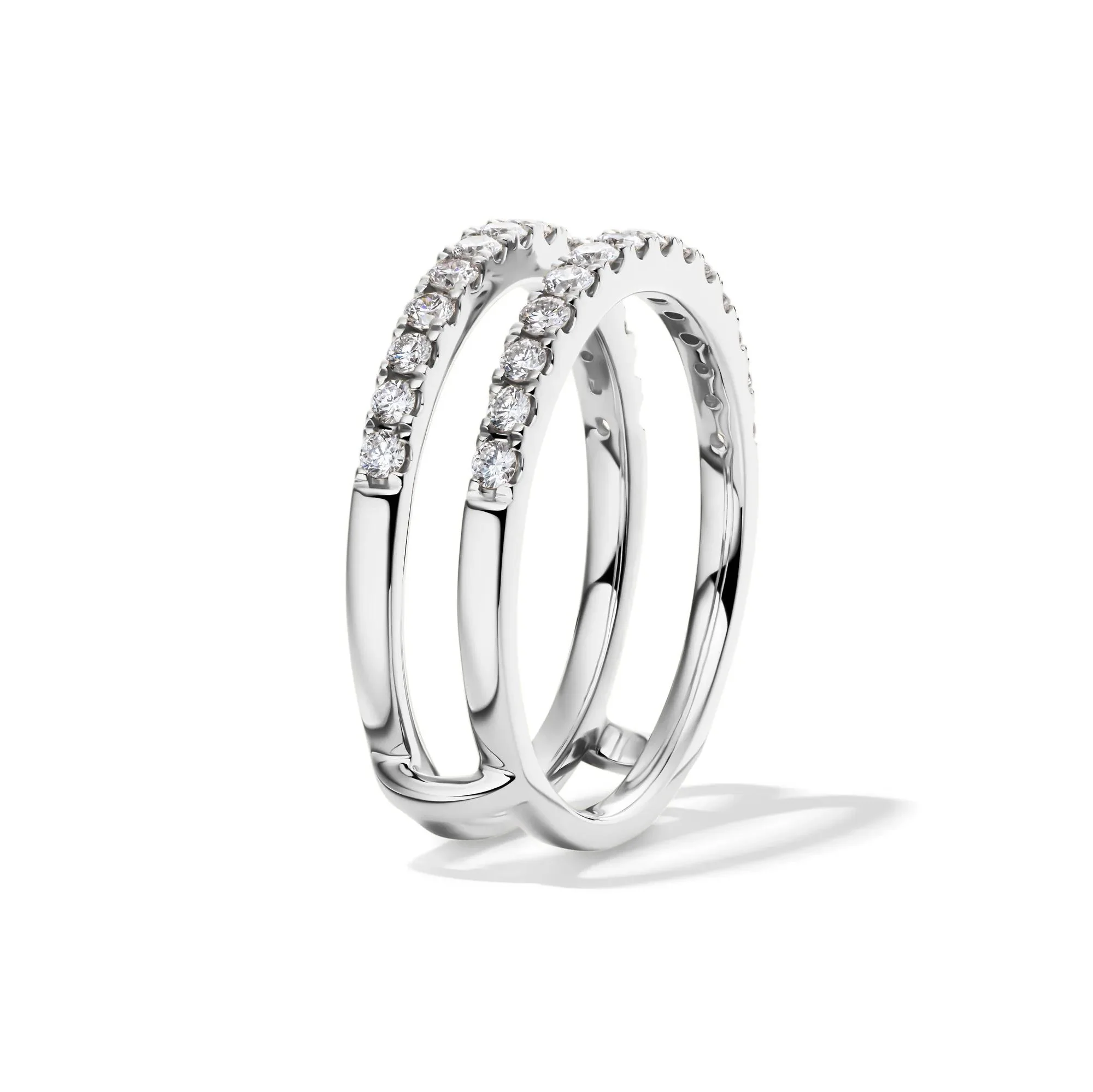 1/2 CT. Tw. Lab Grown Diamond Enhancer 14K White Gold Ring Size 7 1mm - Image 3