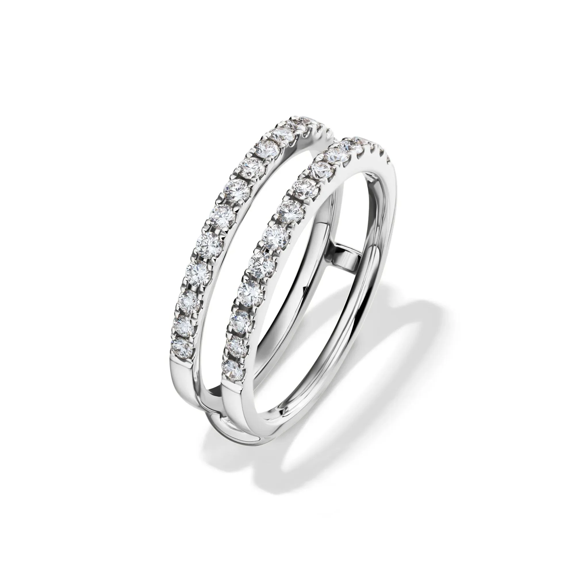 1/2 CT. Tw. Lab Grown Diamond Enhancer 14K White Gold Ring Size 9 1mm - Image 4