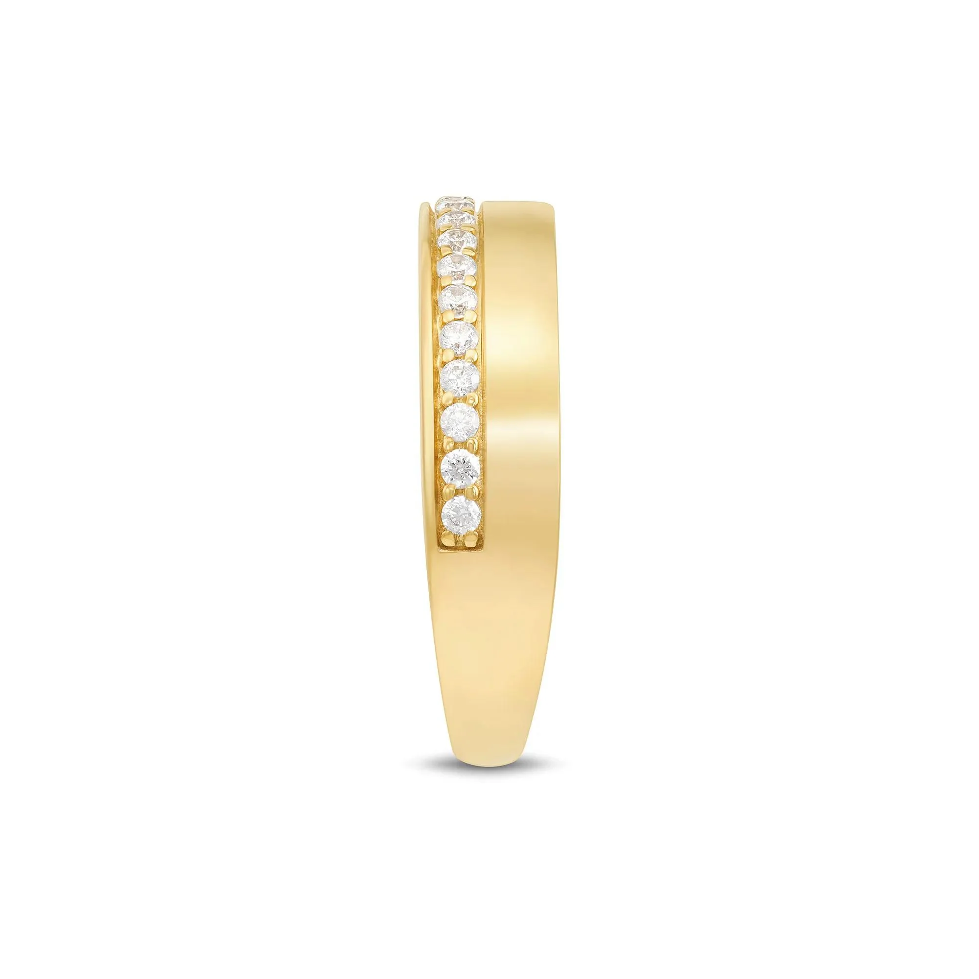 1/4 CT. Tw. Lab Grown Diamond High-Polish Band Ring 10K Yellow Gold Round Brilliant Cut Size 6 1.5mm - Image 3