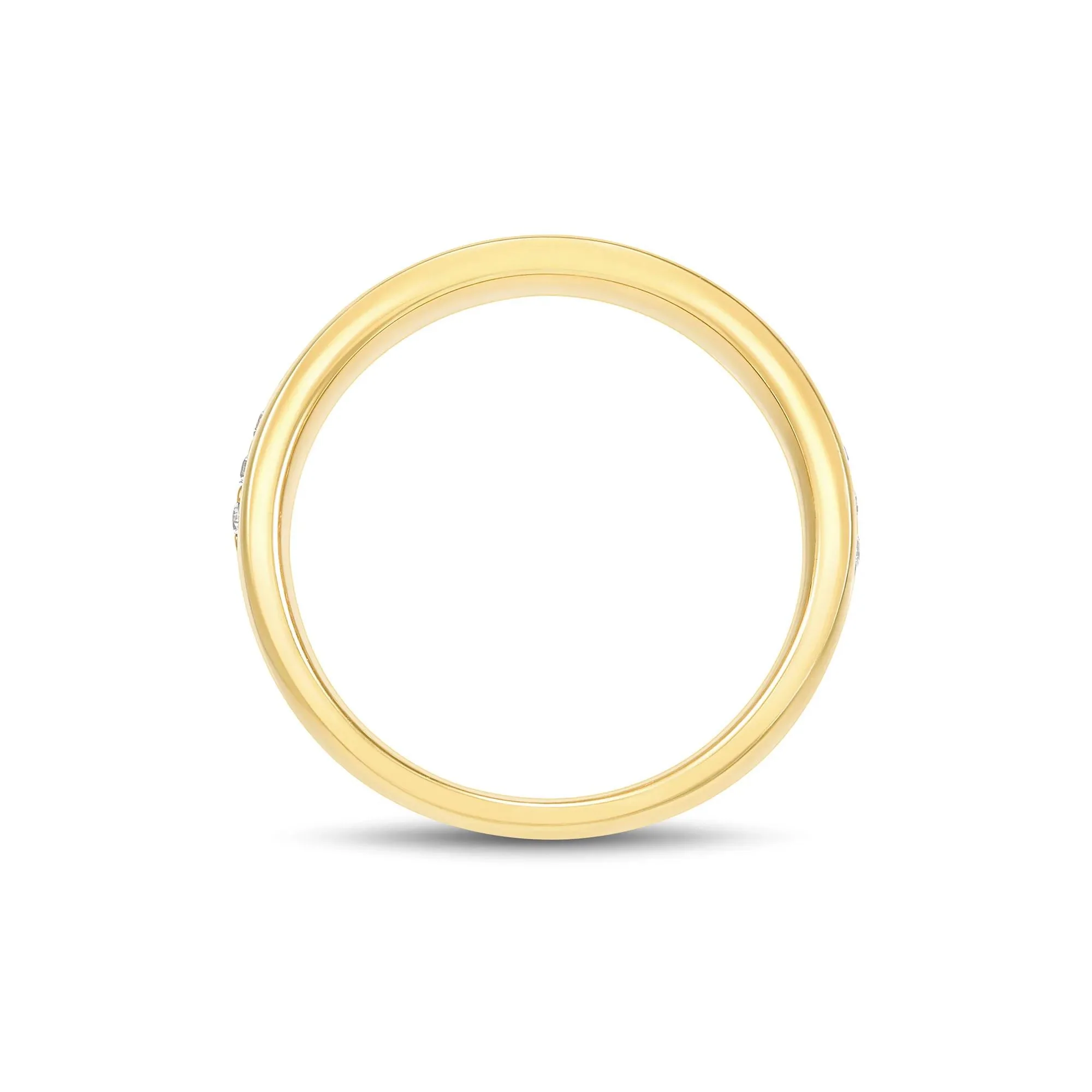 1/4 CT. Tw. Lab Grown Diamond High-Polish Band Ring 10K Yellow Gold Round Brilliant Cut Size 8 1.5mm - Image 2