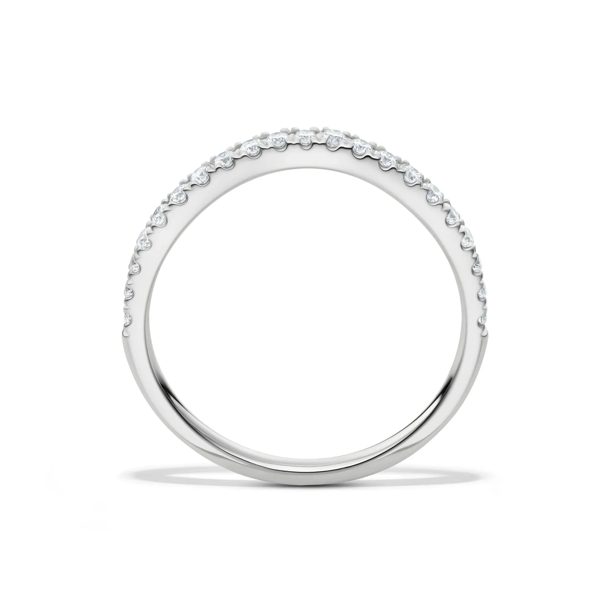 1/5 CT. Tw. Lab Grown Diamond Contour Band Ring 14K White Gold Size 6.5 1mm - Image 2