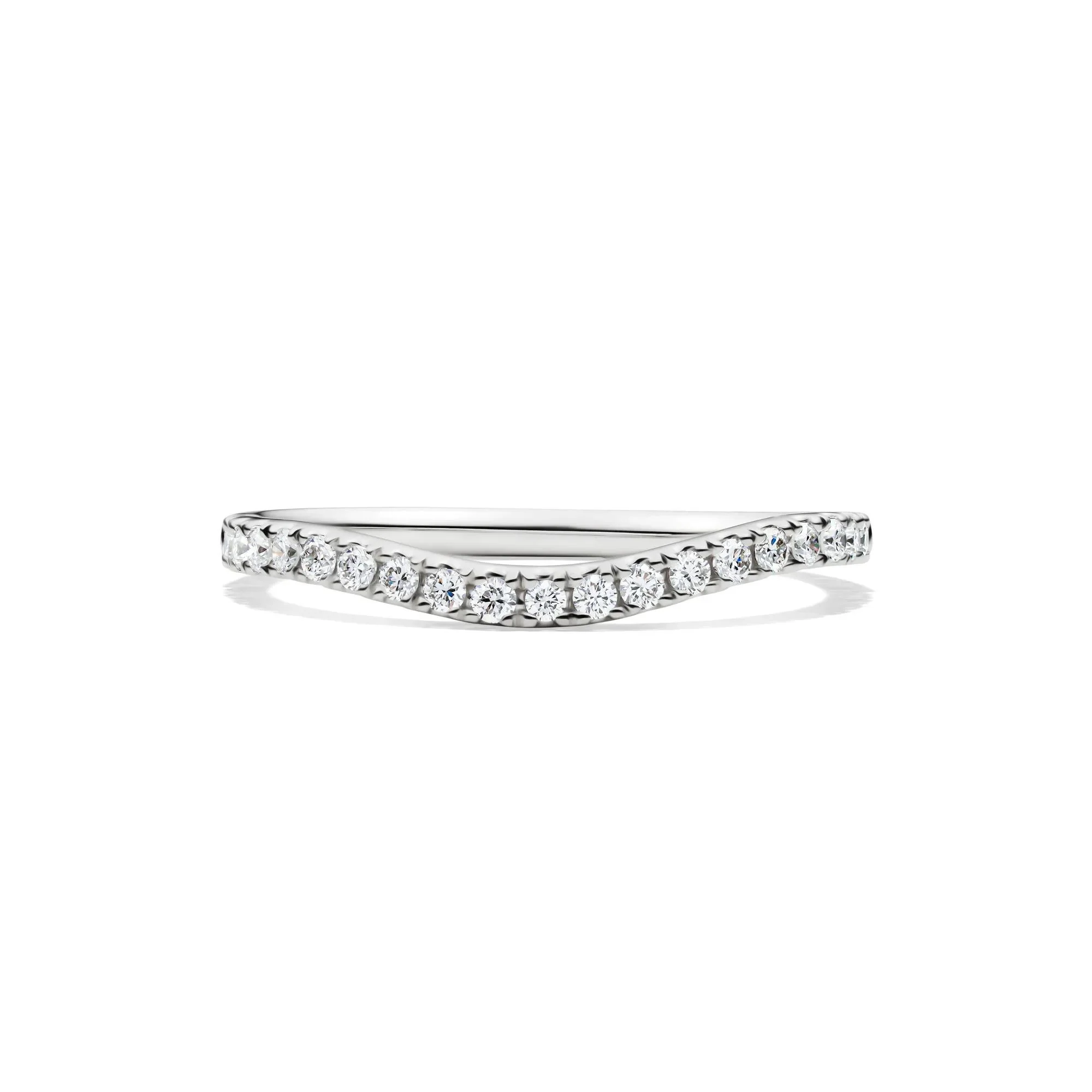 1/5 CT. Tw. Lab Grown Diamond Contour Band Ring 14K White Gold Size 7 1mm