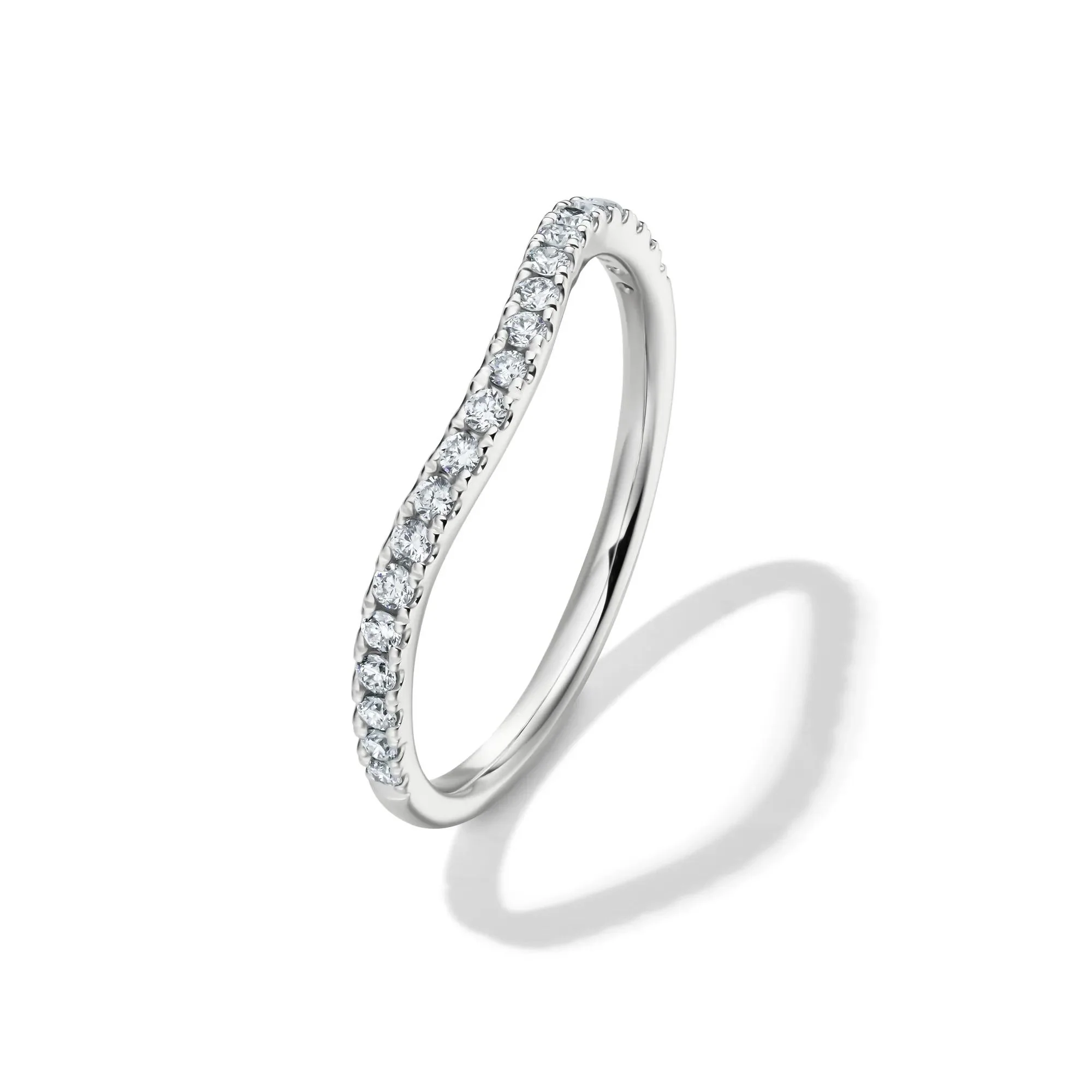 1/5 CT. Tw. Lab Grown Diamond Contour Band Ring 14K White Gold Size 7 1mm - Image 4