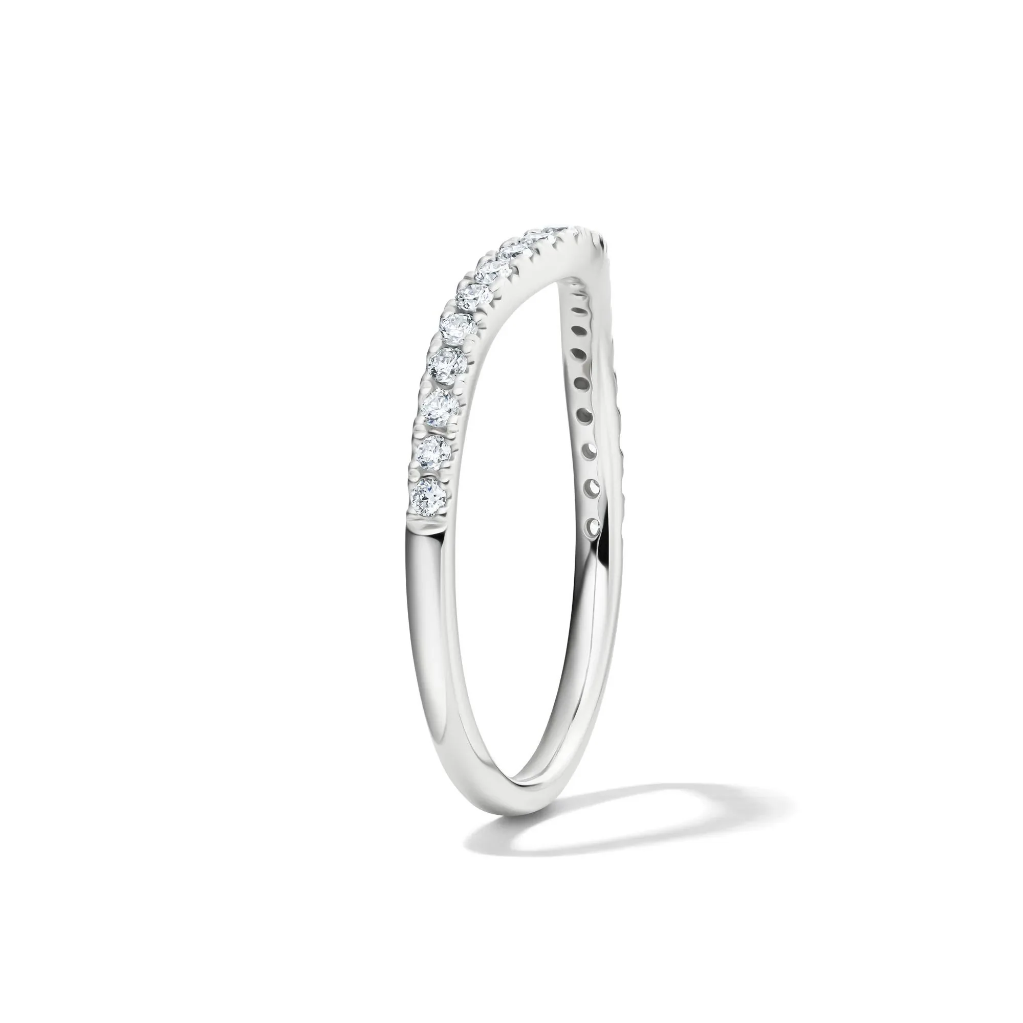1/5 CT. Tw. Lab Grown Diamond Contour Band Ring 14K White Gold Size 9 1mm - Image 3