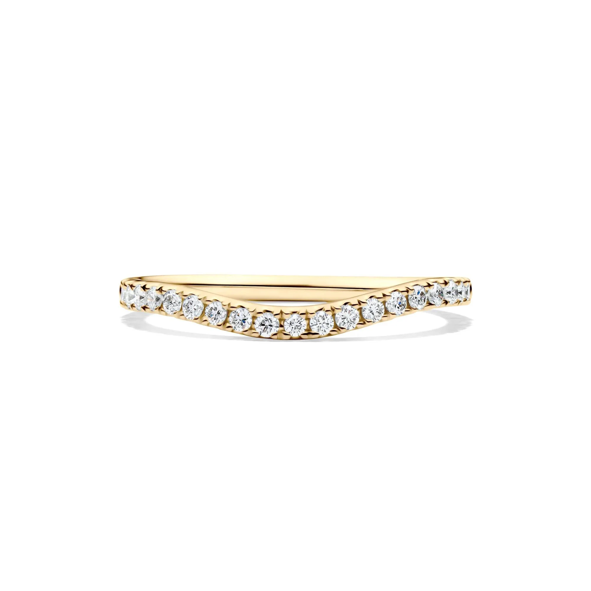 1/5 CT. Tw. Lab Grown Diamond Contour Band Ring 14K Yellow Gold Size 6.5 1mm