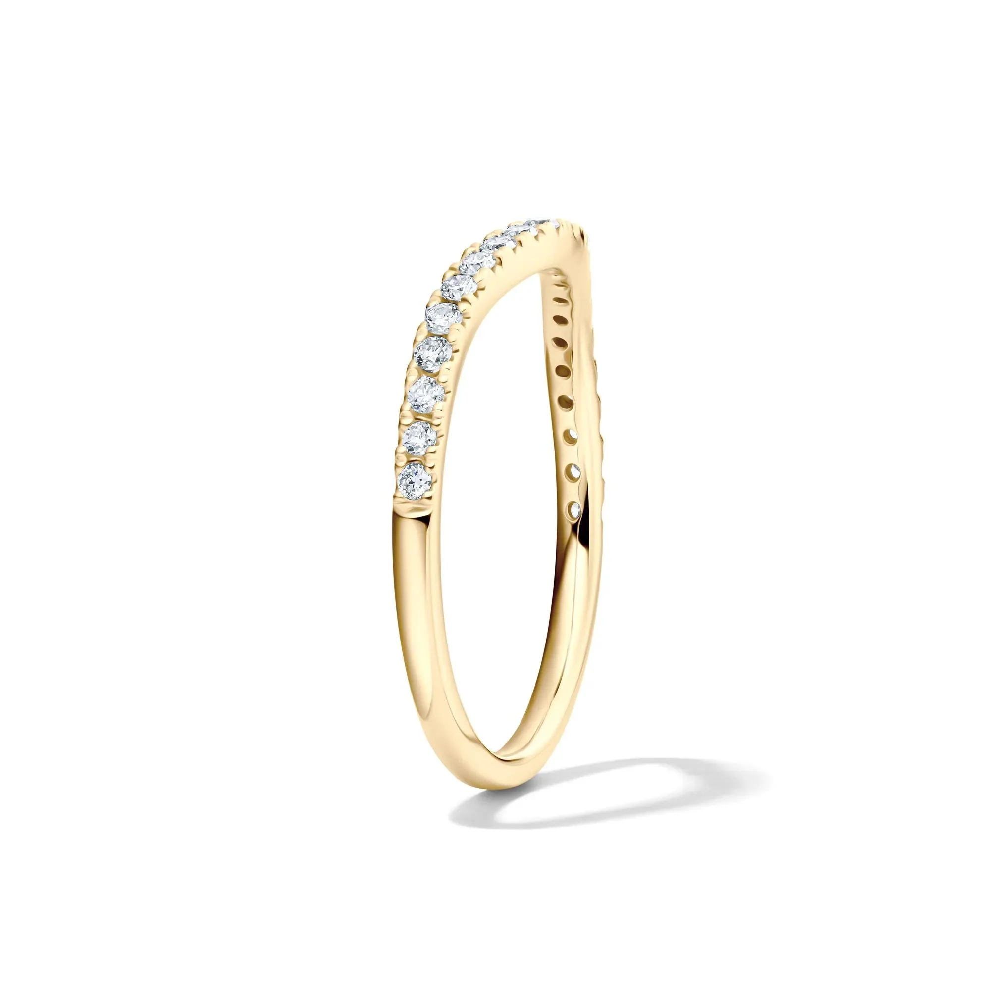 1/5 CT. Tw. Lab Grown Diamond Contour Band Ring 14K Yellow Gold Size 8 1mm - Image 3