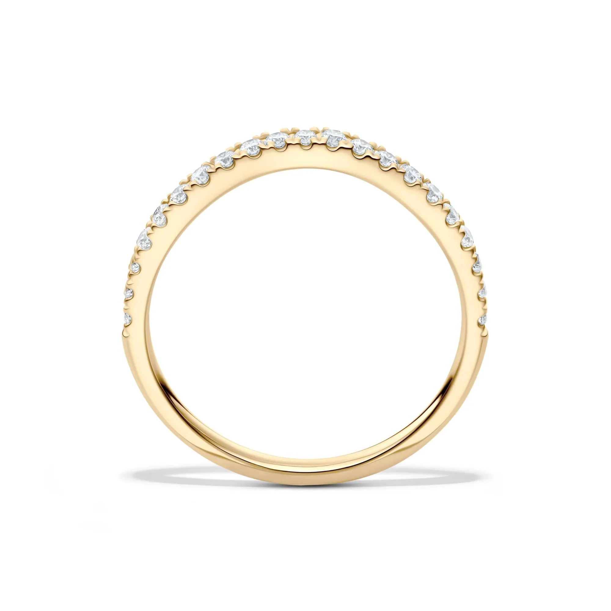1/5 CT. Tw. Lab Grown Diamond Contour Band Ring 14K Yellow Gold Size 8.5 1mm - Image 2