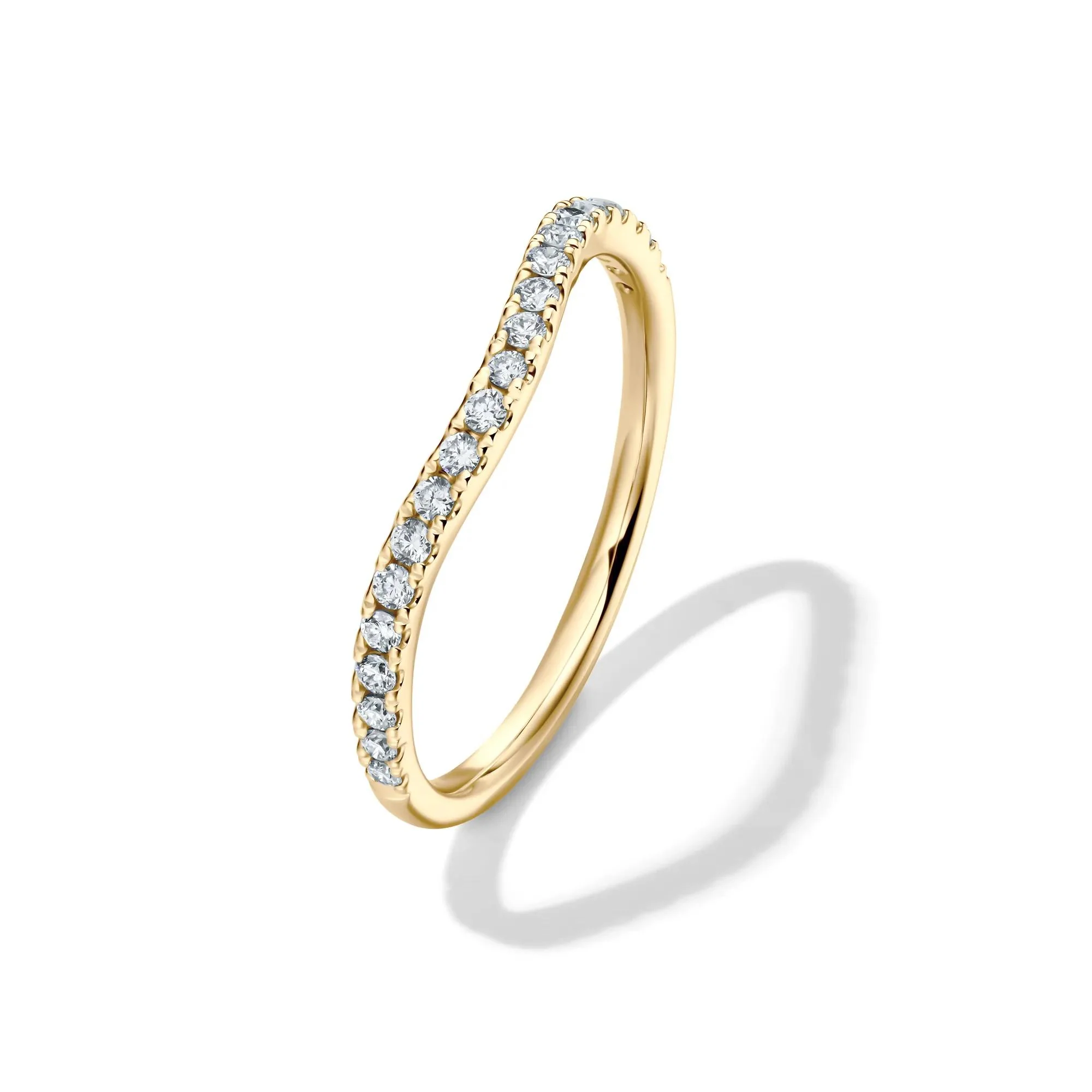 1/5 CT. Tw. Lab Grown Diamond Contour Band Ring 14K Yellow Gold Size 9 1mm - Image 4