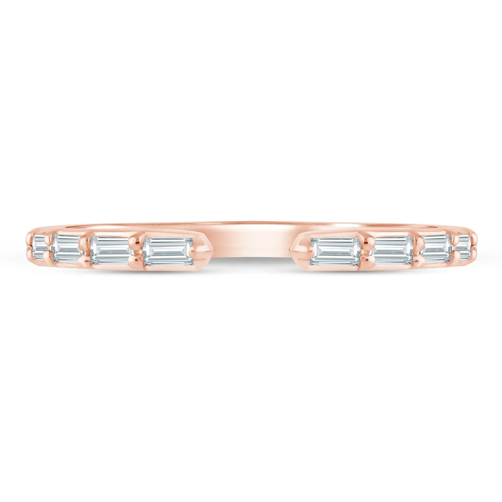 1/5 CT. Tw. Lab Grown Diamond Baguette Open Band Ring 14K Rose Gold Size 9 1.5mm