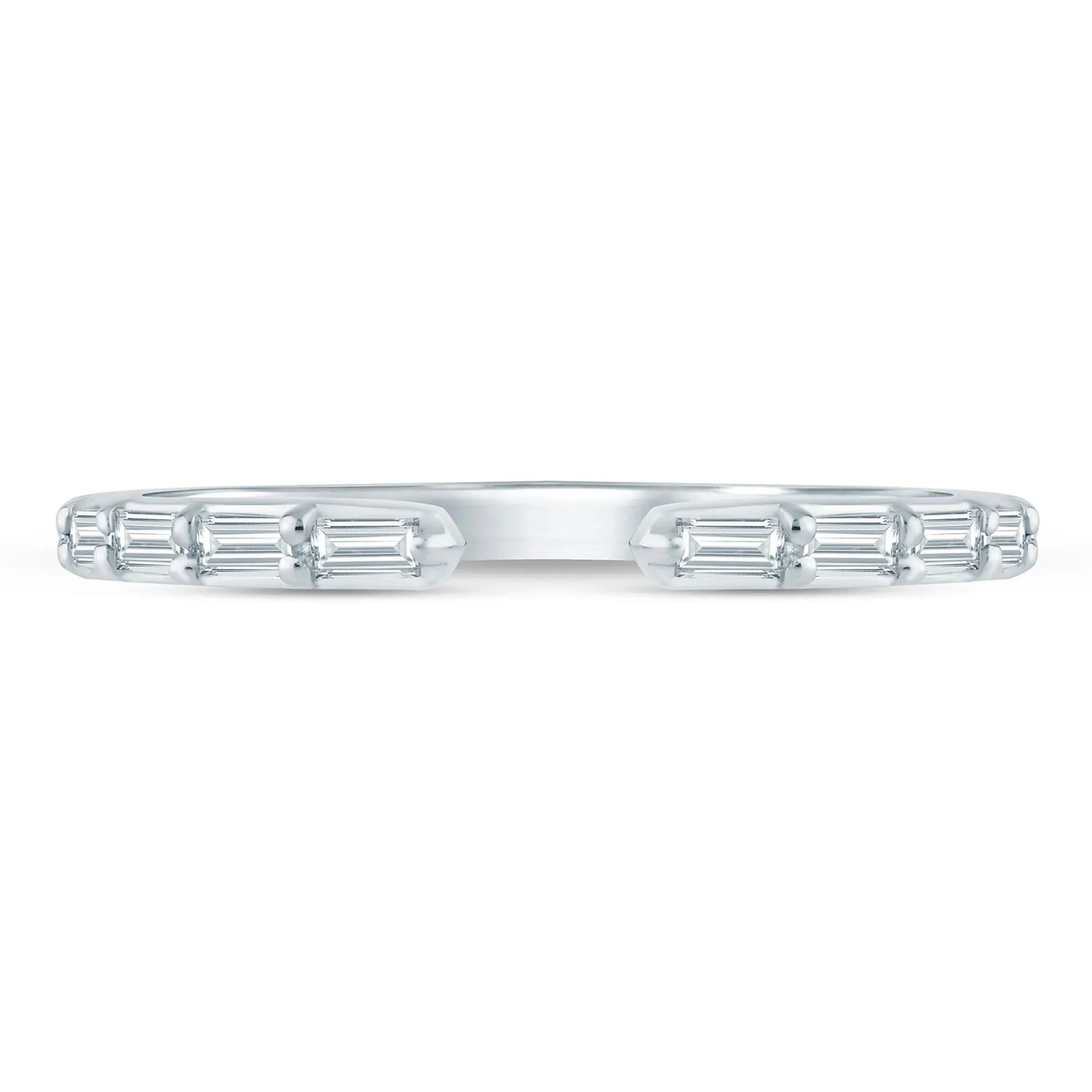 1/5 CT. Tw. Lab Grown Diamond Baguette Open Band Ring 14K White Gold Size 8 1.5mm