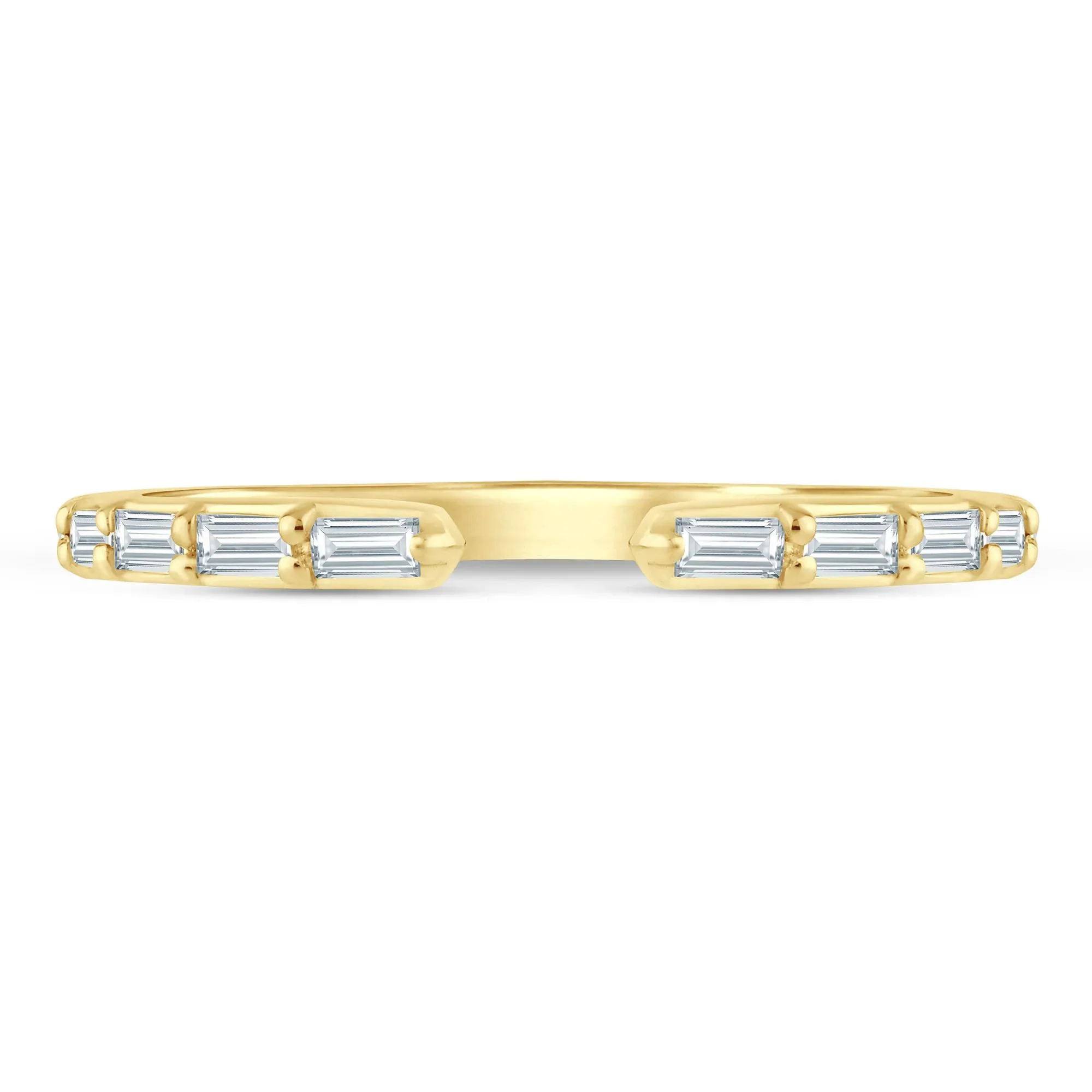 1/5 CT. Tw. Lab Grown Diamond Baguette Open Band Ring 14K Yellow Gold Size 8.5 1.5mm