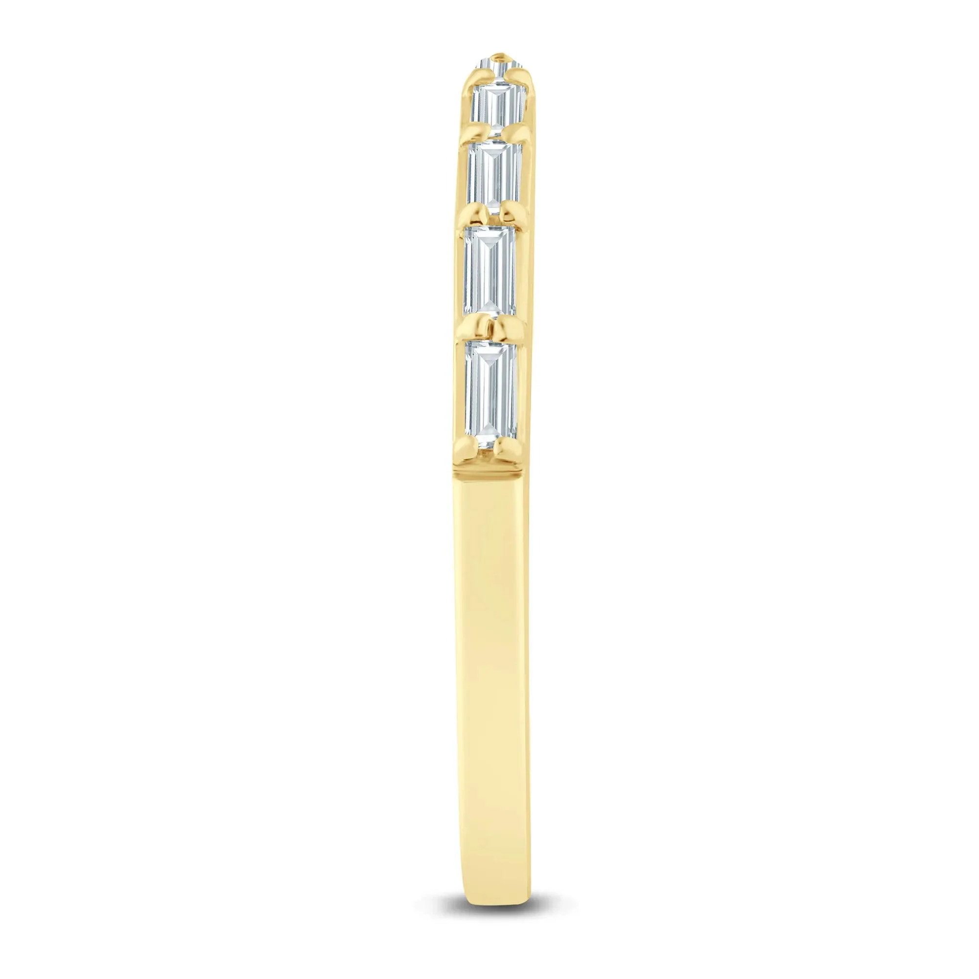 1/5 CT. Tw. Lab Grown Diamond Baguette Open Band Ring 14K Yellow Gold Size 9 1.5mm - Image 3