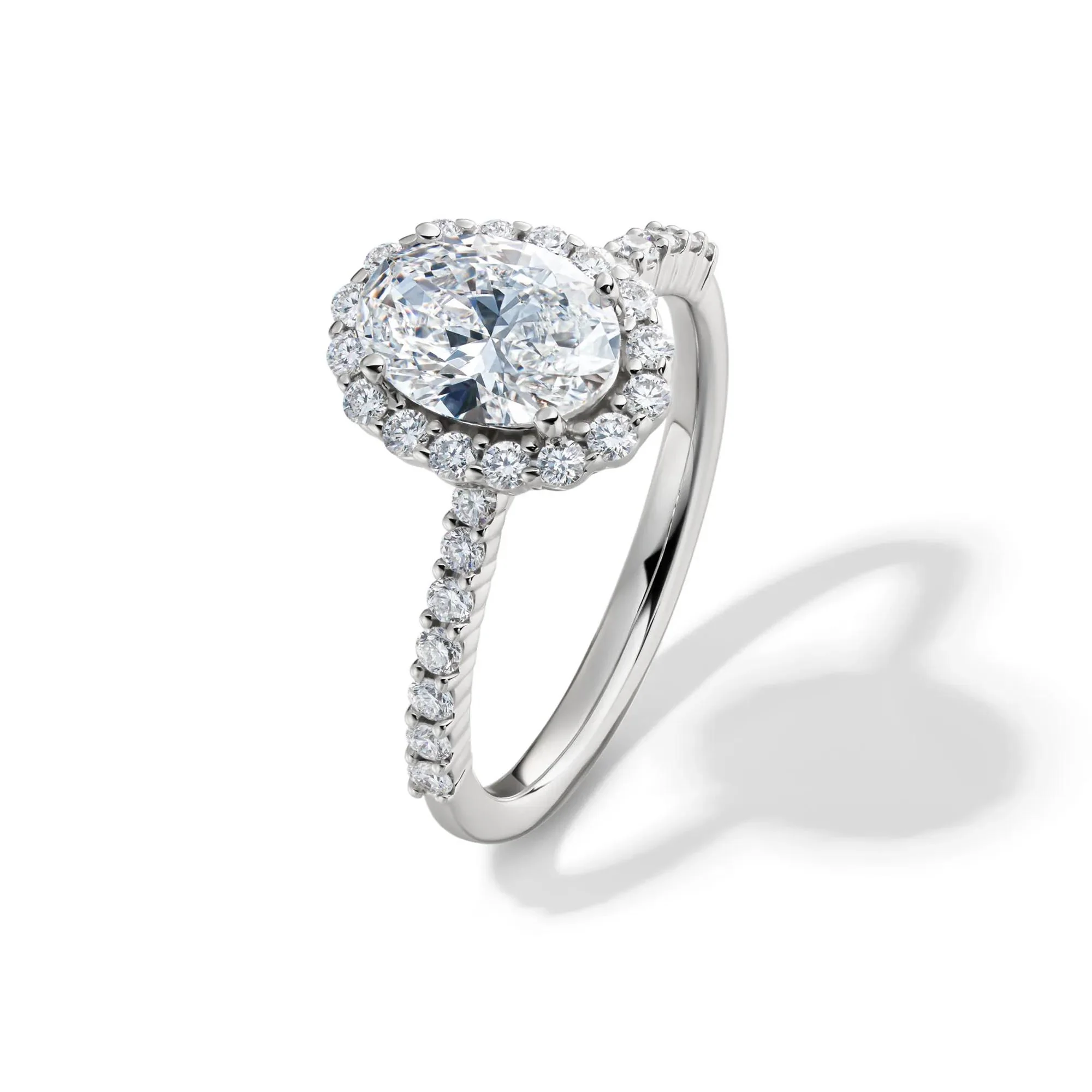 1 3/4 CT. Tw. Lab Grown Diamond Oval-Shaped Engagement Ring 14K White Gold Round Brilliant Cut Size 6 1mm - Image 4