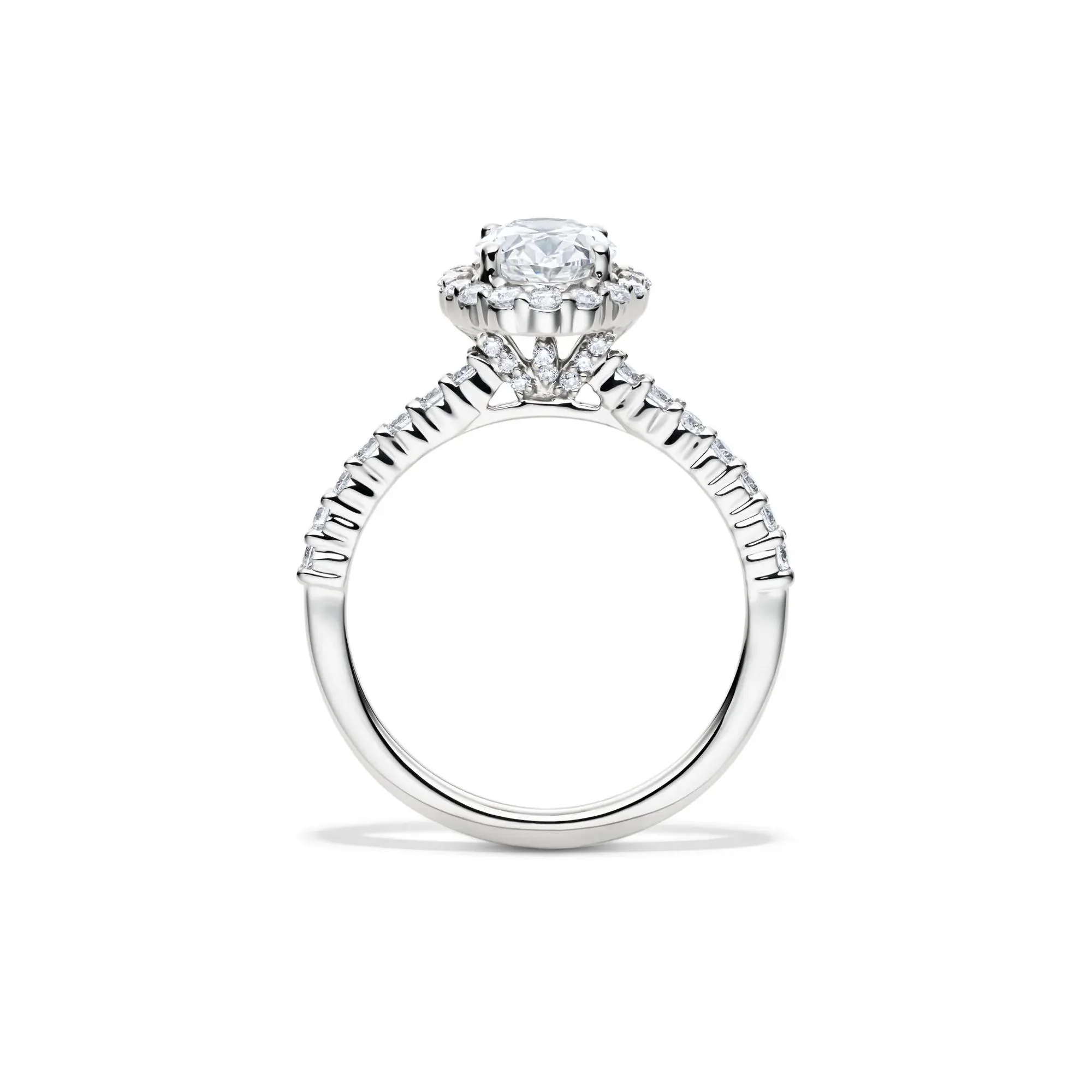 1 3/4 CT. Tw. Lab Grown Diamond Oval-Shaped Engagement Ring 14K White Gold Round Brilliant Cut Size 7 1mm - Image 3
