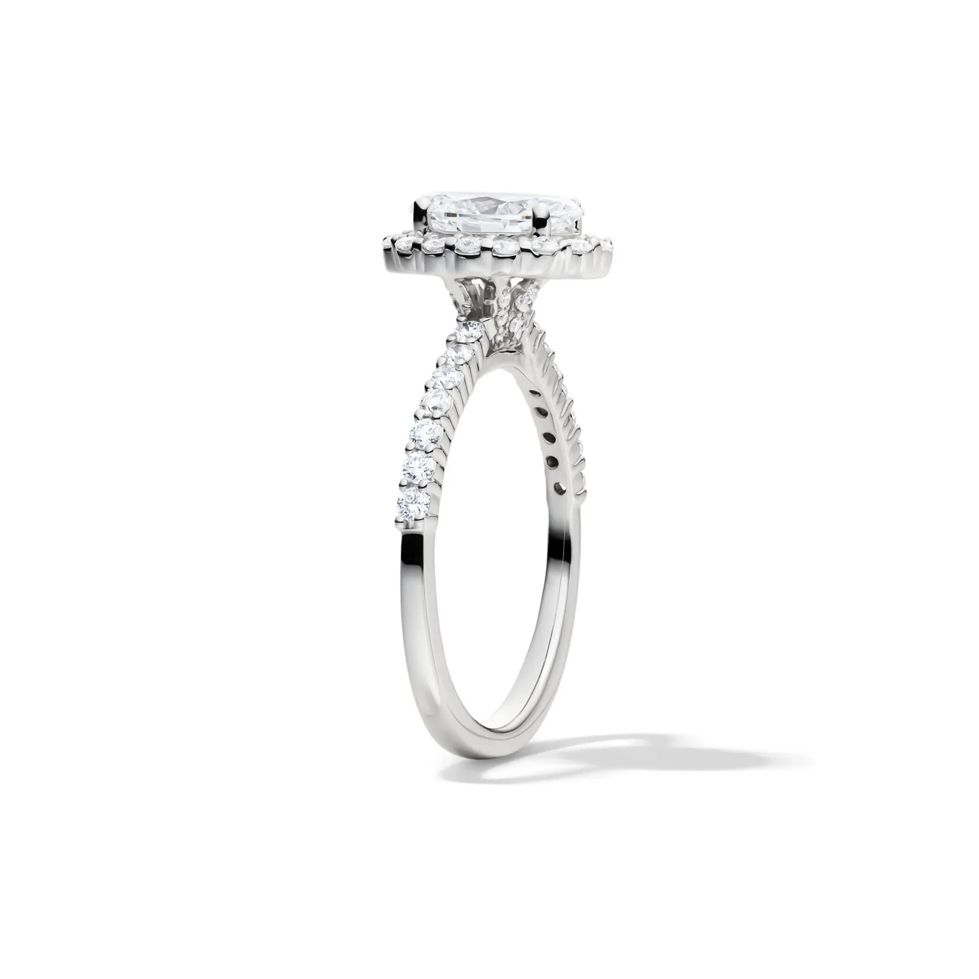 1 3/4 CT. Tw. Lab Grown Diamond Oval-Shaped Engagement Ring 14K White Gold Round Brilliant Cut Size 7.5 1mm - Image 2