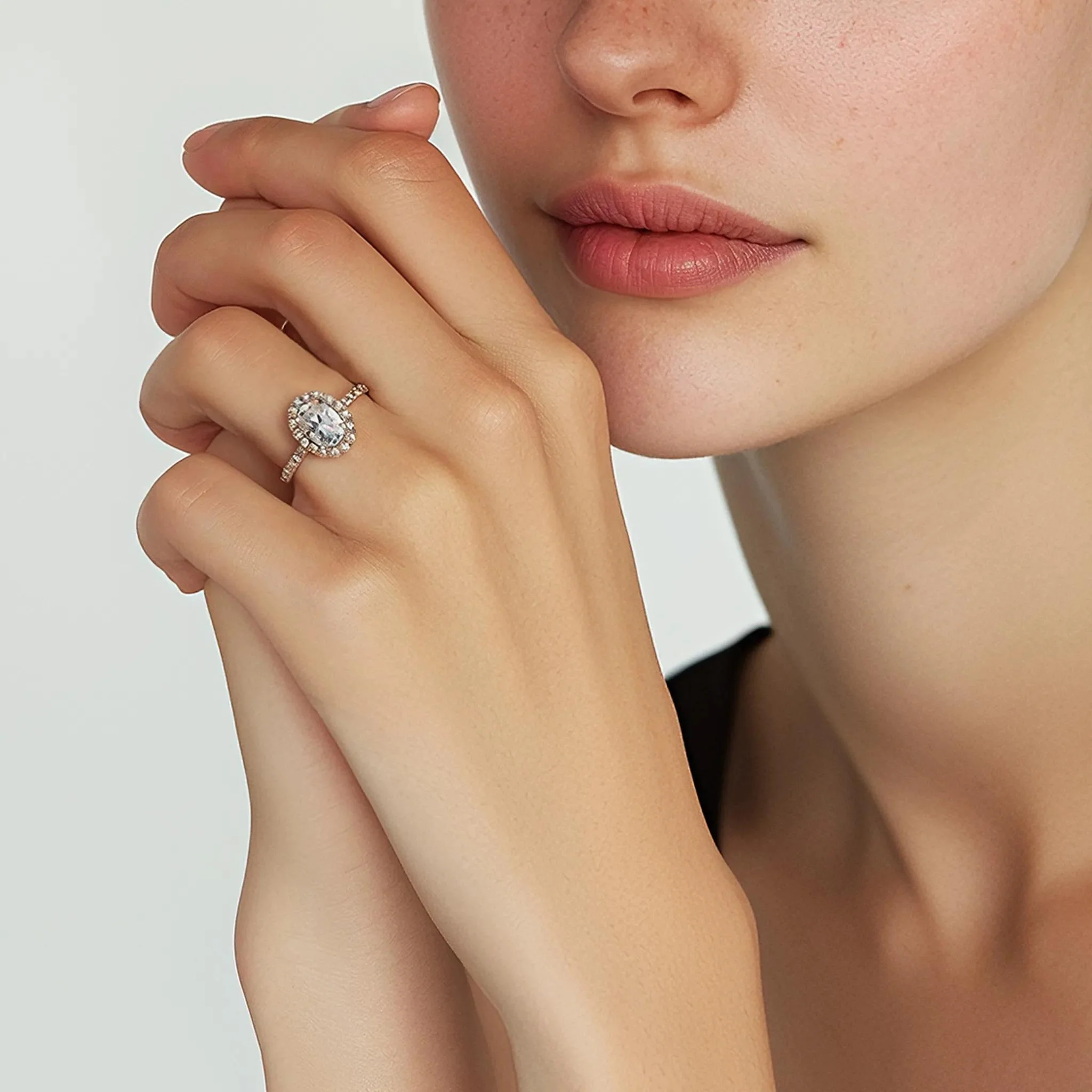 1 3/4 CT. Tw. Lab Grown Diamond Oval-Shaped Engagement Ring 14K White Gold Round Brilliant Cut Size 9 1mm - Image 5