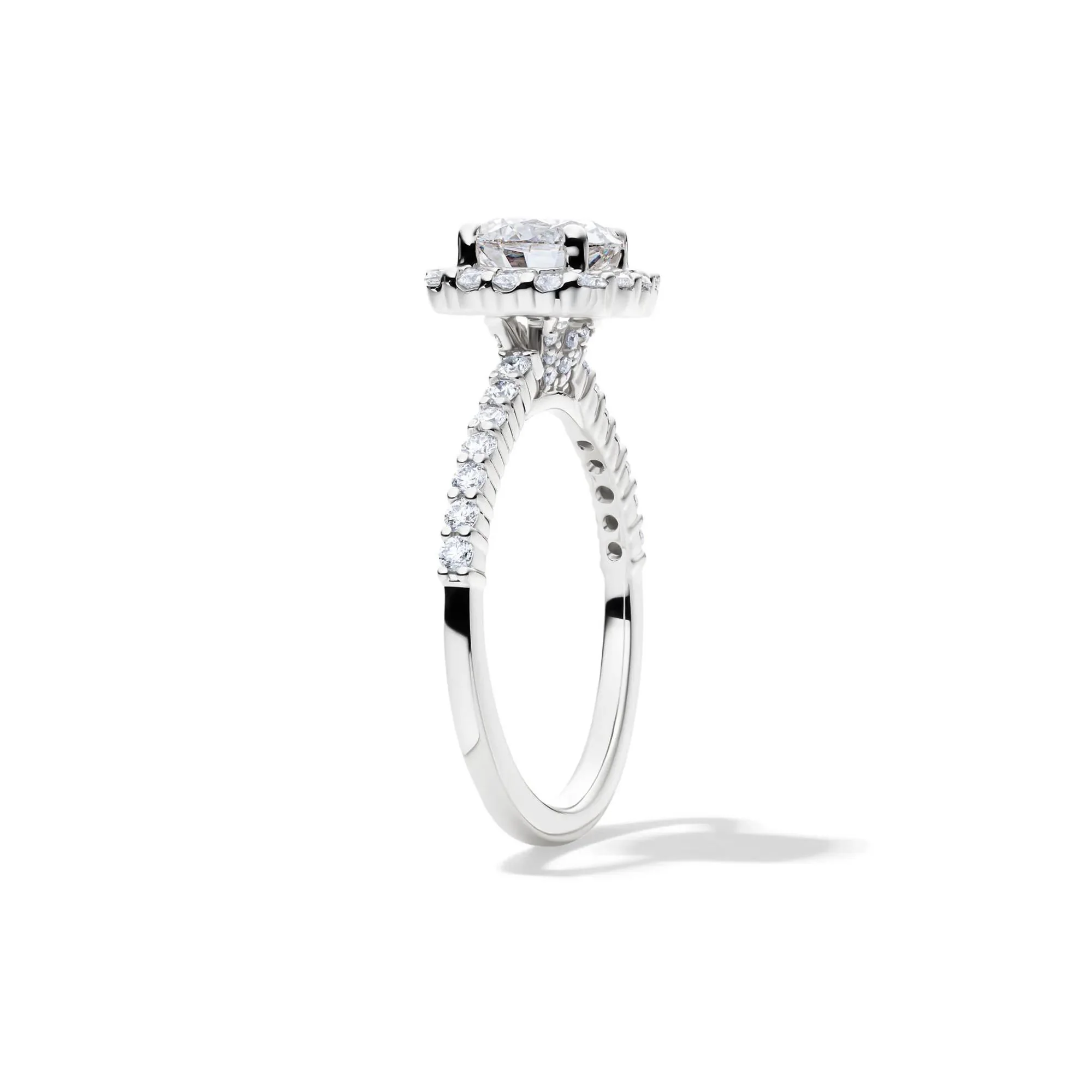 1 3/4 CT. Tw. Lab Grown Diamond Cushion Halo Engagement Ring 14K White Gold Round Brilliant Cut Size 6 1mm - Image 3