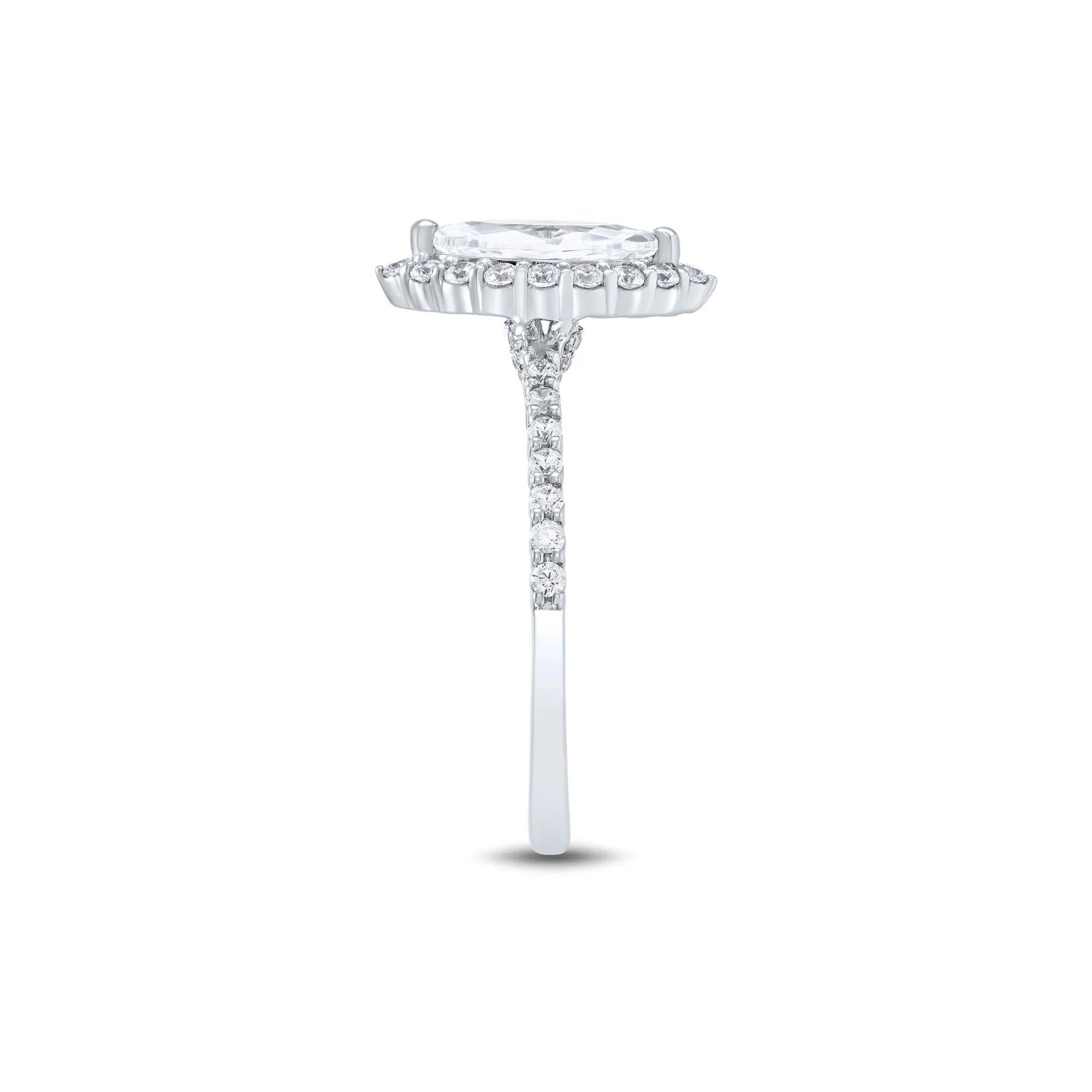 1 3/4 CT. Tw. Lab Grown Diamond Marquise Engagement Ring 14K White Gold Round Brilliant Cut Size 7 1mm - Image 3