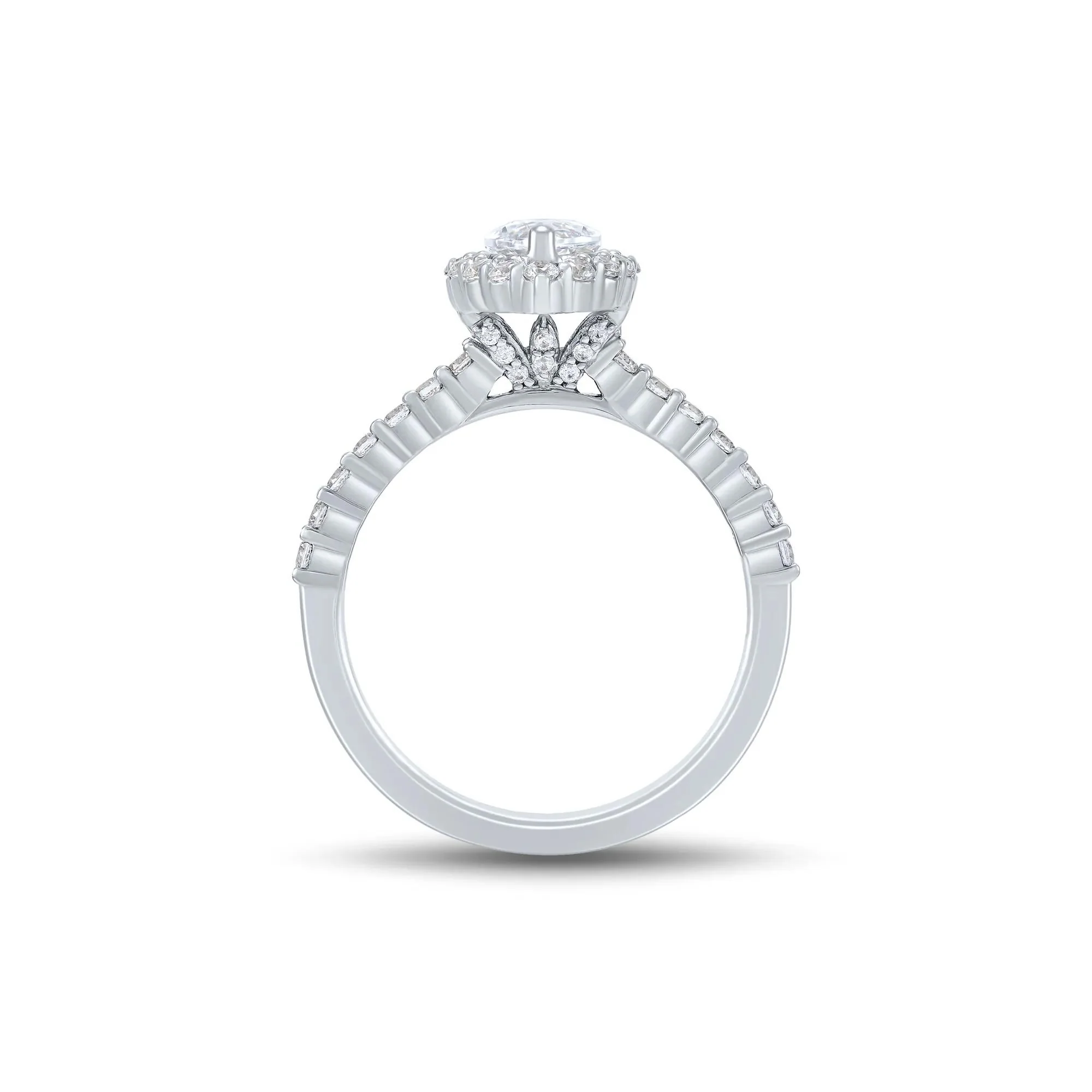 1 3/4 CT. Tw. Lab Grown Diamond Marquise Engagement Ring 14K White Gold Round Brilliant Cut Size 9 1mm - Image 2