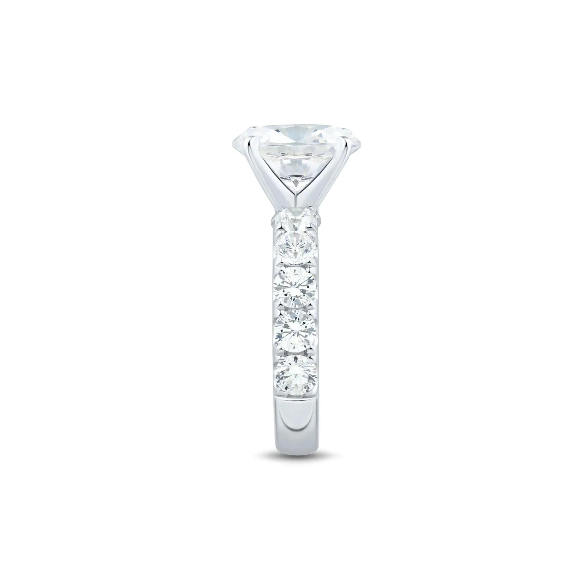 4 1/2 CT. Tw. Lab Grown Diamond Oval-Shaped Engagement Ring 14K White Gold Round Brilliant Cut Size 6.5 2mm - Image 2