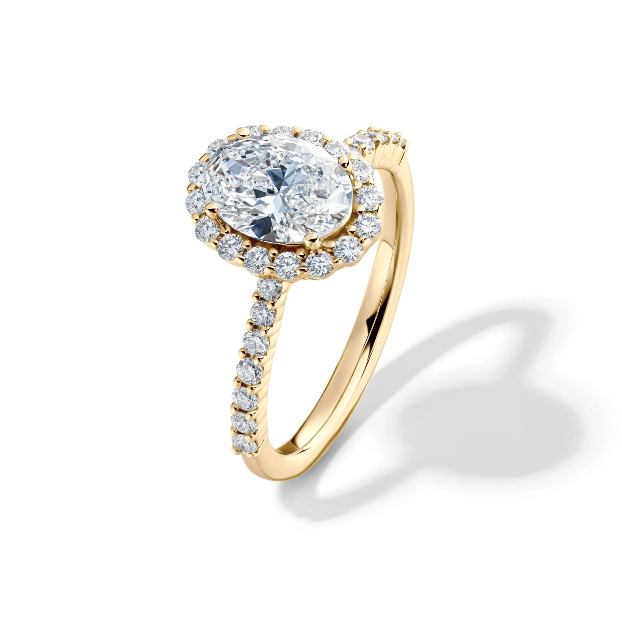 1 3/4 CT. Tw. Lab Grown Diamond Oval-Shaped Engagement Ring 14K Yellow Gold Round Brilliant Cut Size 7.5 1mm - Image 3