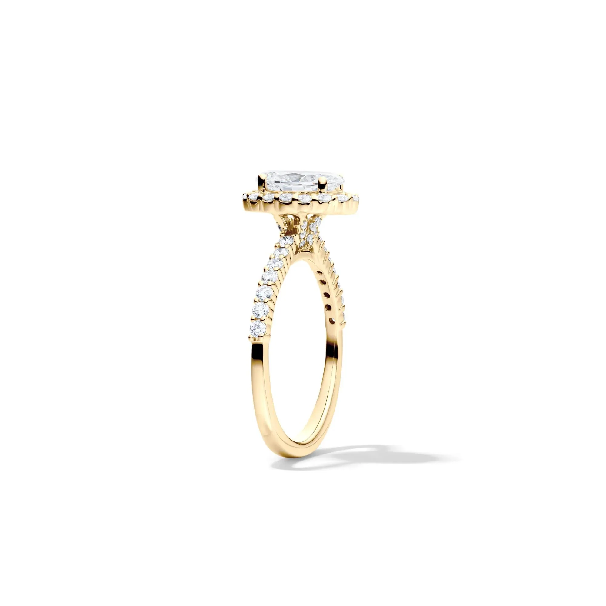 1 3/4 CT. Tw. Lab Grown Diamond Oval-Shaped Engagement Ring 14K Yellow Gold Round Brilliant Cut Size 9 1mm - Image 2