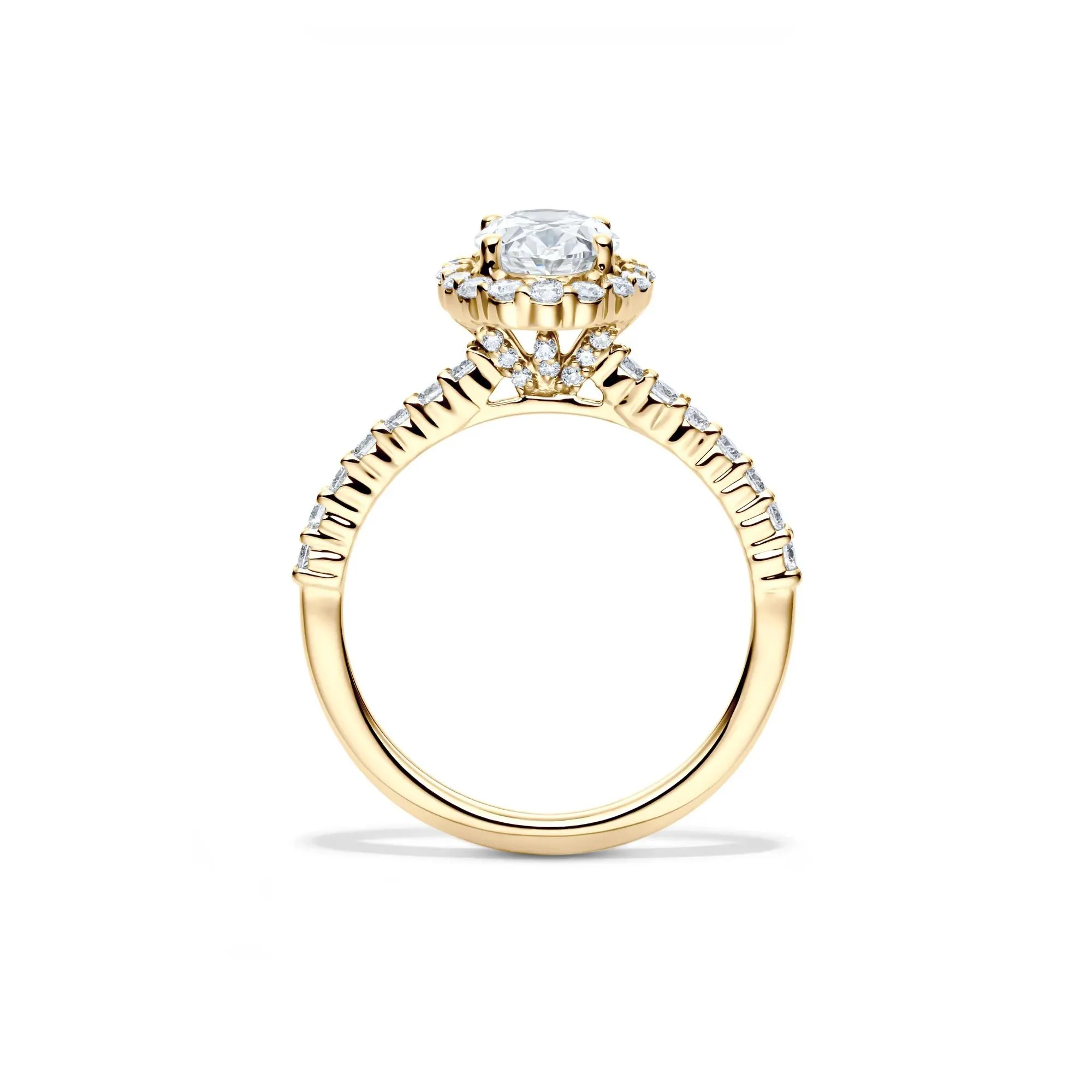 1 3/4 CT. Tw. Lab Grown Diamond Oval-Shaped Engagement Ring 14K Yellow Gold Round Brilliant Cut Size 9 1mm - Image 4