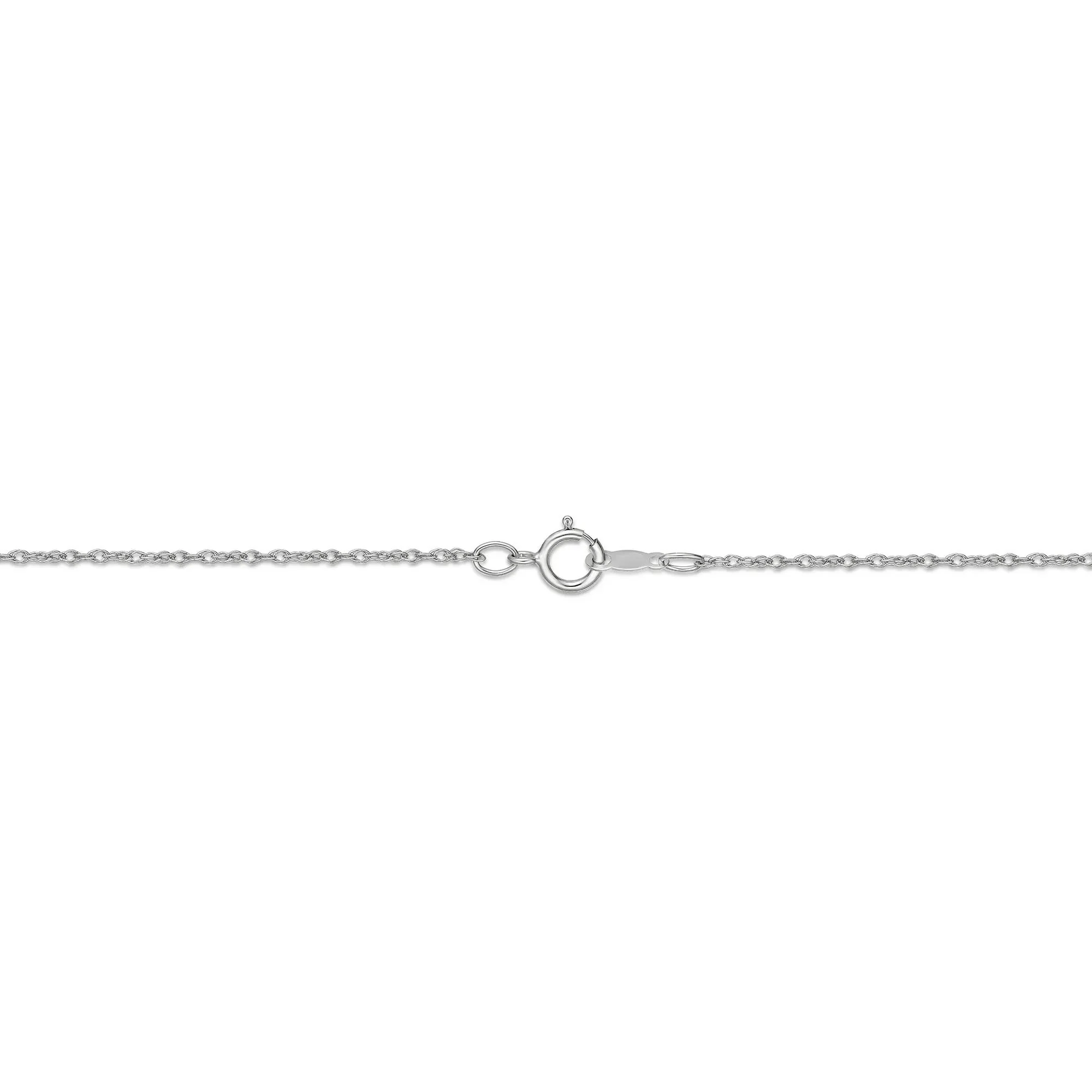 Three-Stone Blue Topaz and Diamond Accent Pendant Necklace .925 Sterling Silver White Size 18" - Image 3