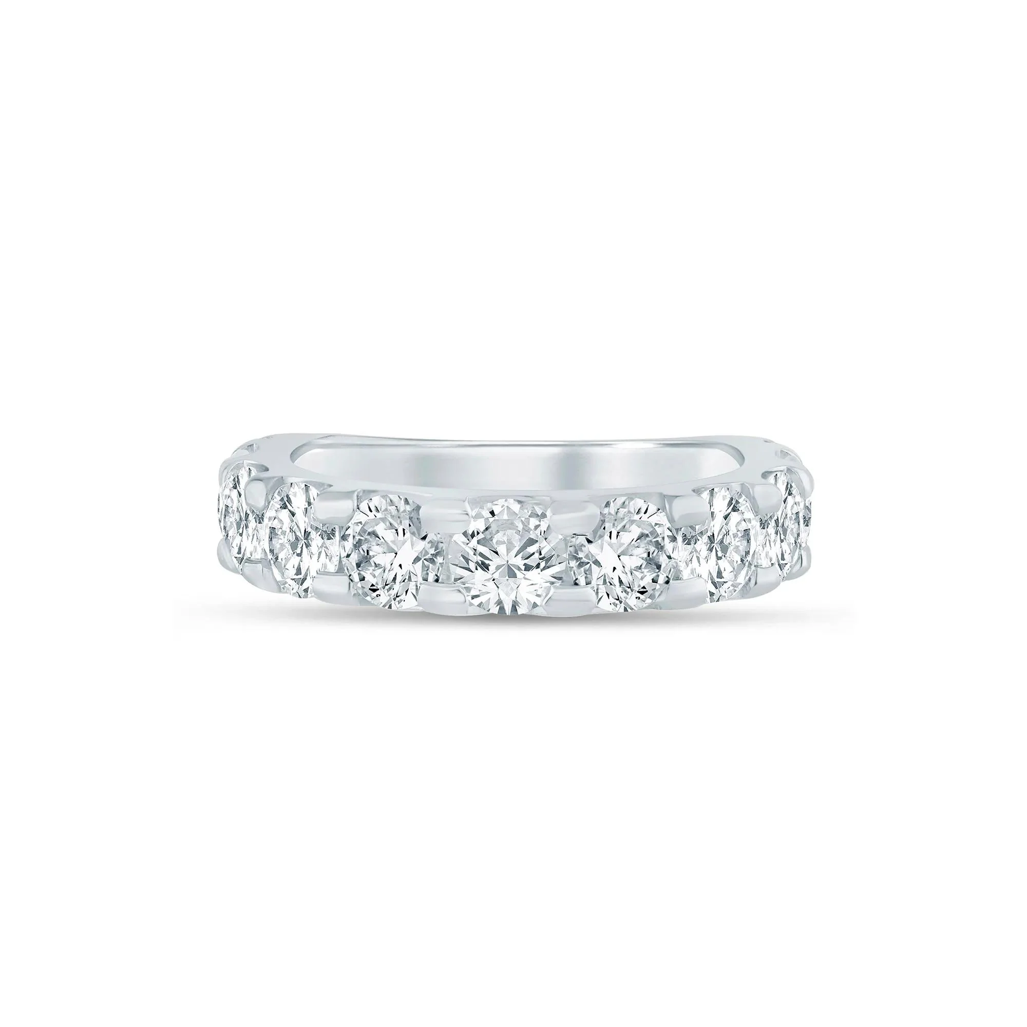 3 CT. Tw. Lab Grown Diamond Wedding Band Ring 14K White Gold Round Brilliant Cut Size 6.5 3mm