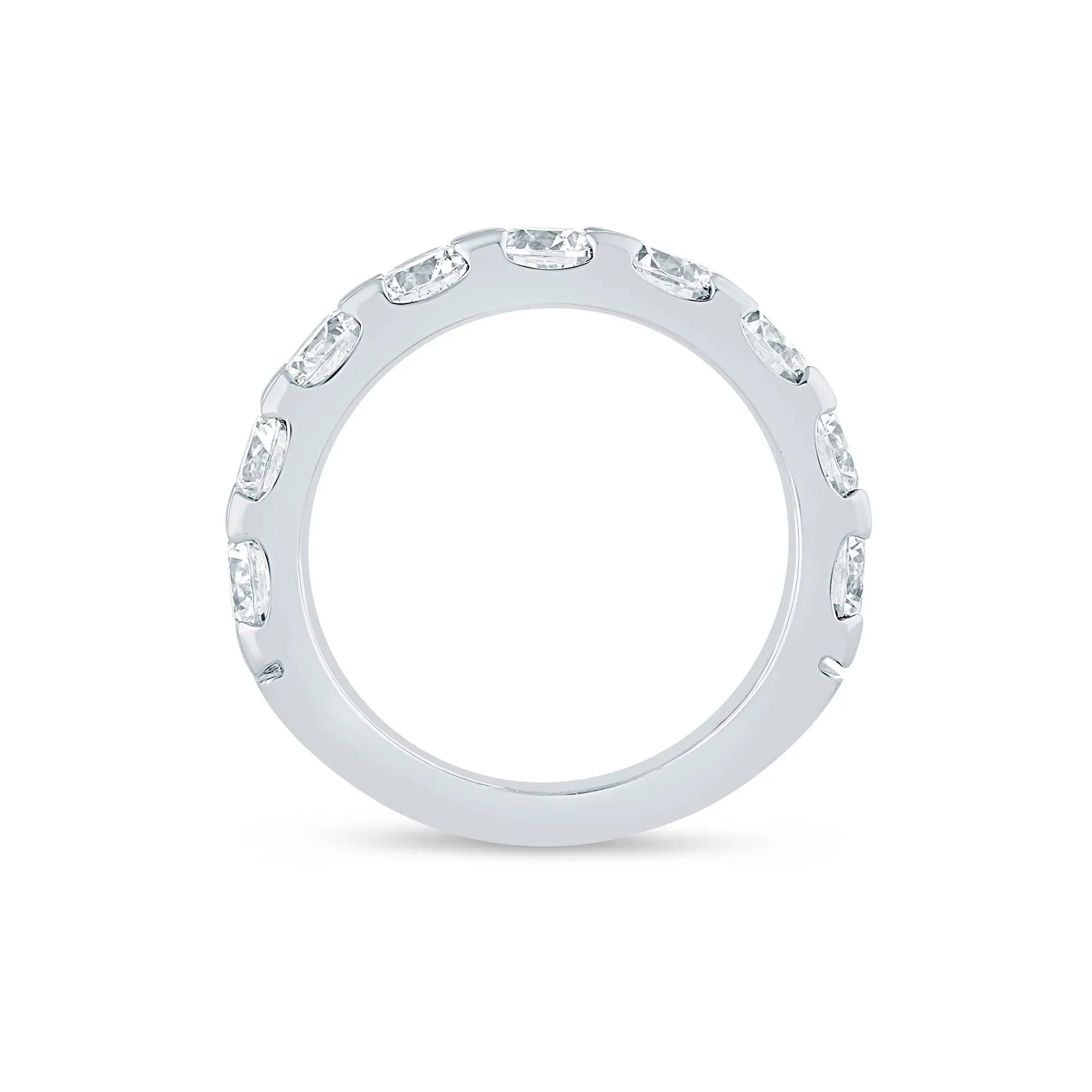 3 CT. Tw. Lab Grown Diamond Wedding Band Ring 14K White Gold Round Brilliant Cut Size 7.5 3mm - Image 2