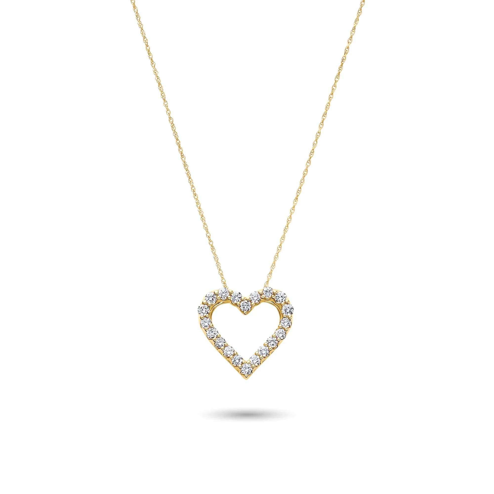 3/4 CT. Tw) Lab Grown Diamond Heart Pendant Necklace 14K Yellow Gold ( Size 18"