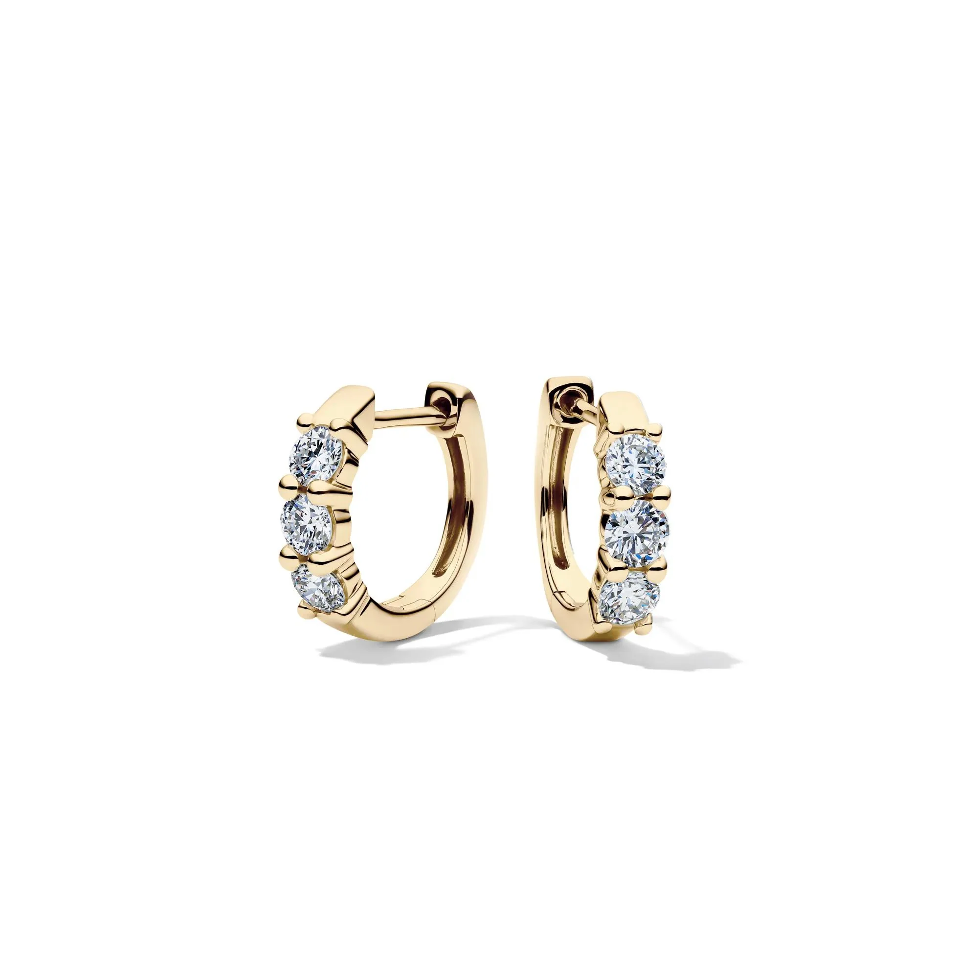 1/2 CT. Tw. Lab Grown Diamond Huggie Hoop Earrings 14K Yellow Gold Size 11.00mm