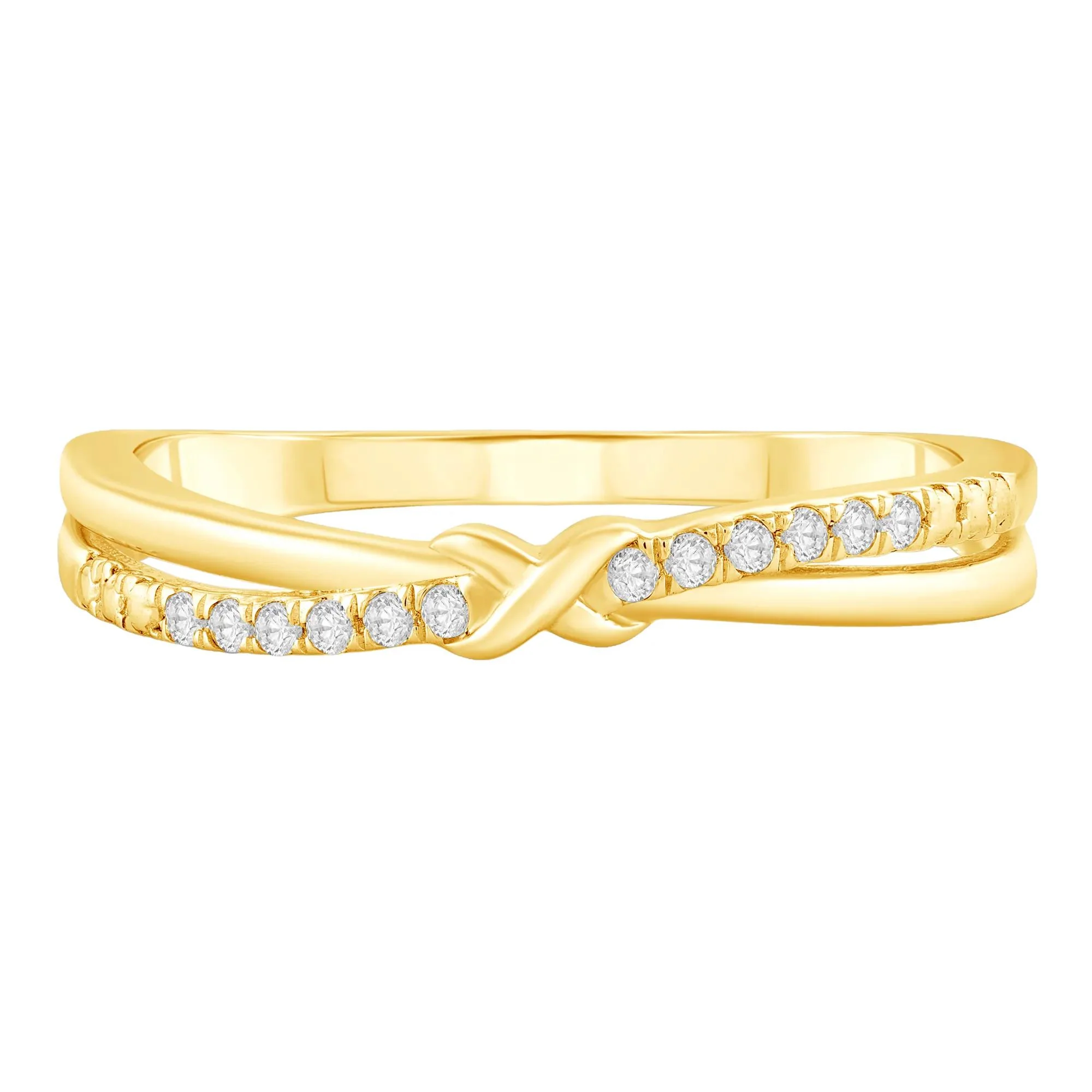 Diamond Accent Knot Band Ring 10K Yellow Gold Size 6
