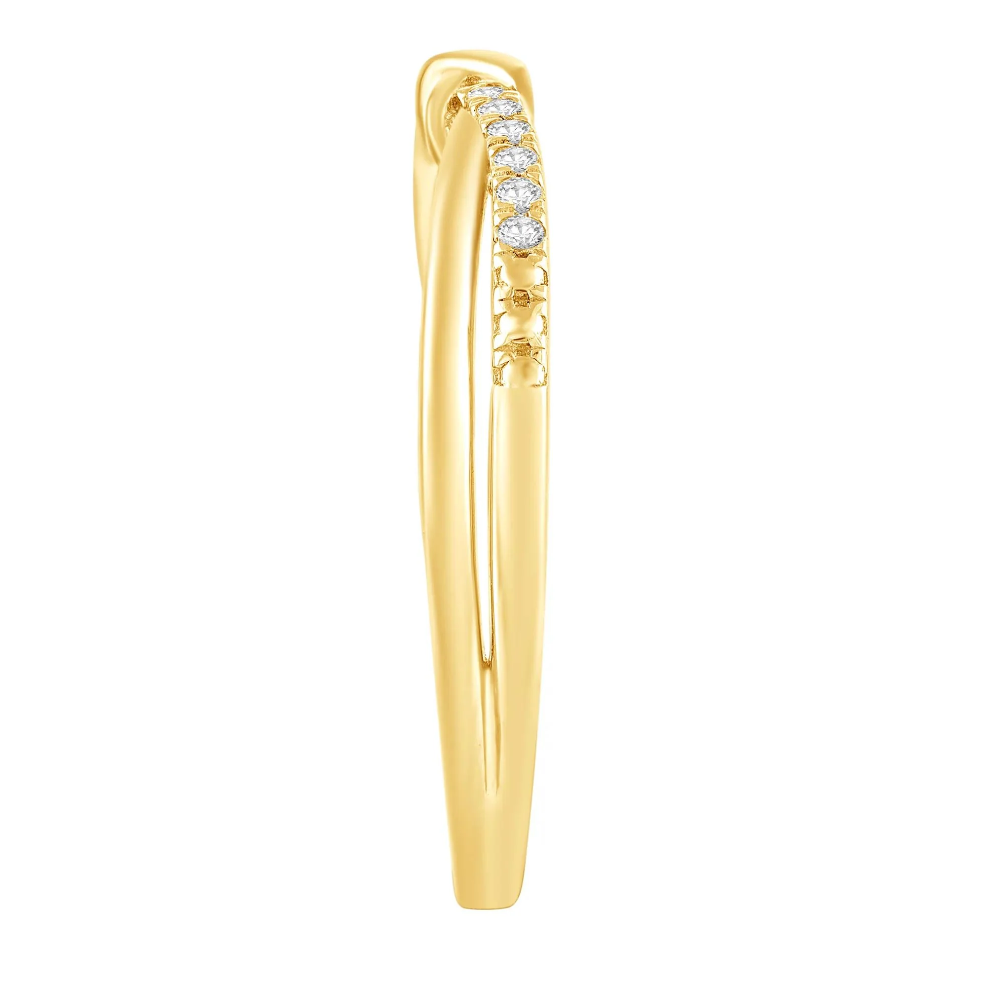 Diamond Accent Knot Band Ring 10K Yellow Gold Size 8.5 - Image 3