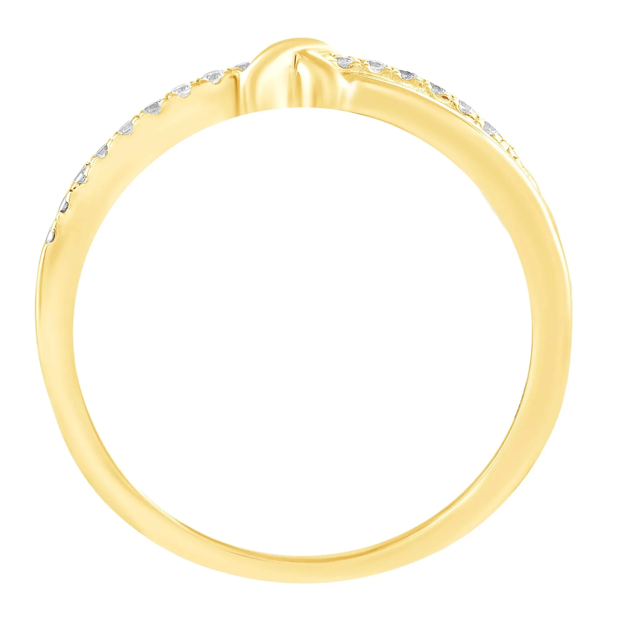 Diamond Accent Knot Band Ring 10K Yellow Gold Size 9 - Image 2