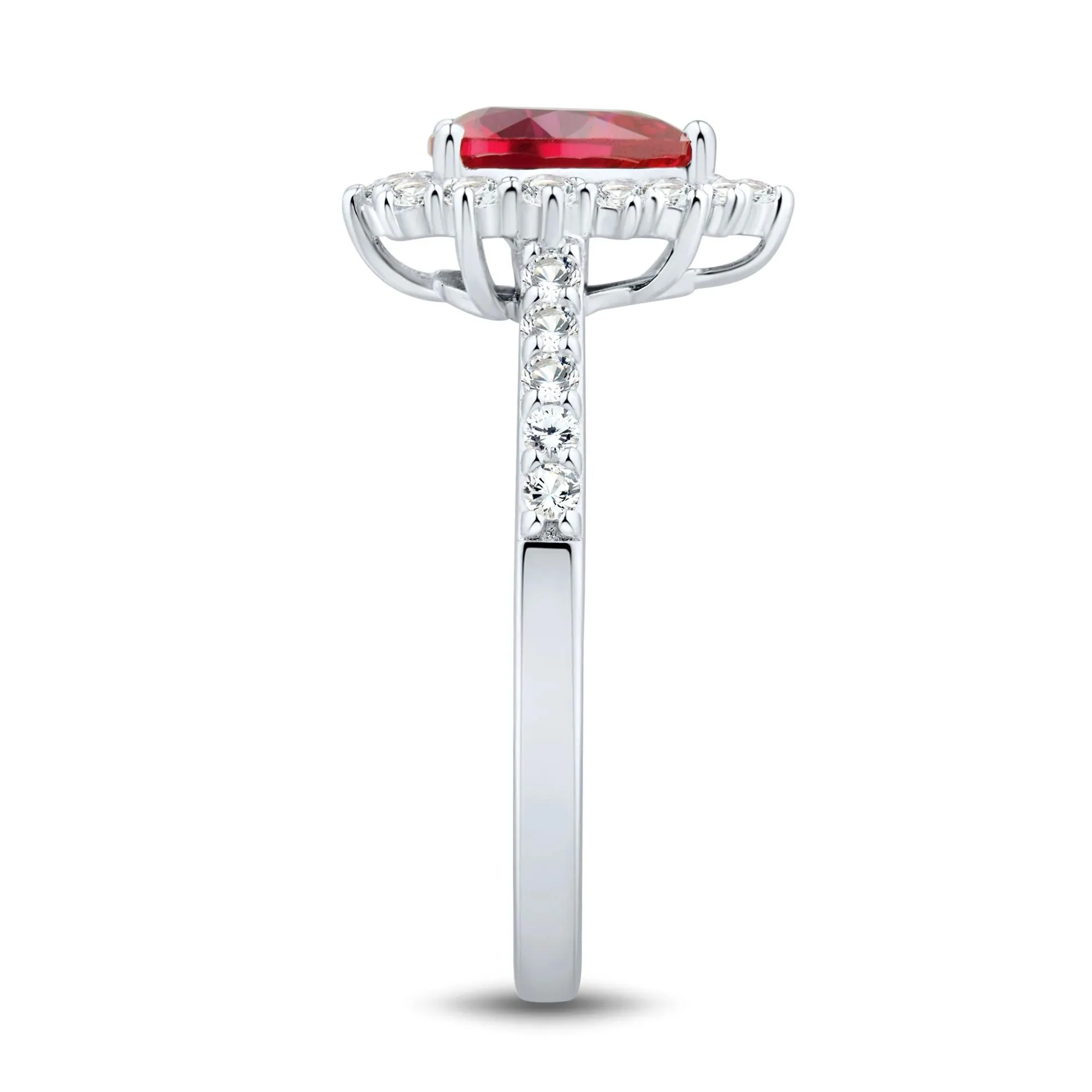 Lab-Created Ruby and Lab-Created White Sapphire Ring Earring and Pendant Set .925 Sterling Silver Size 5 1.5mm - Image 4