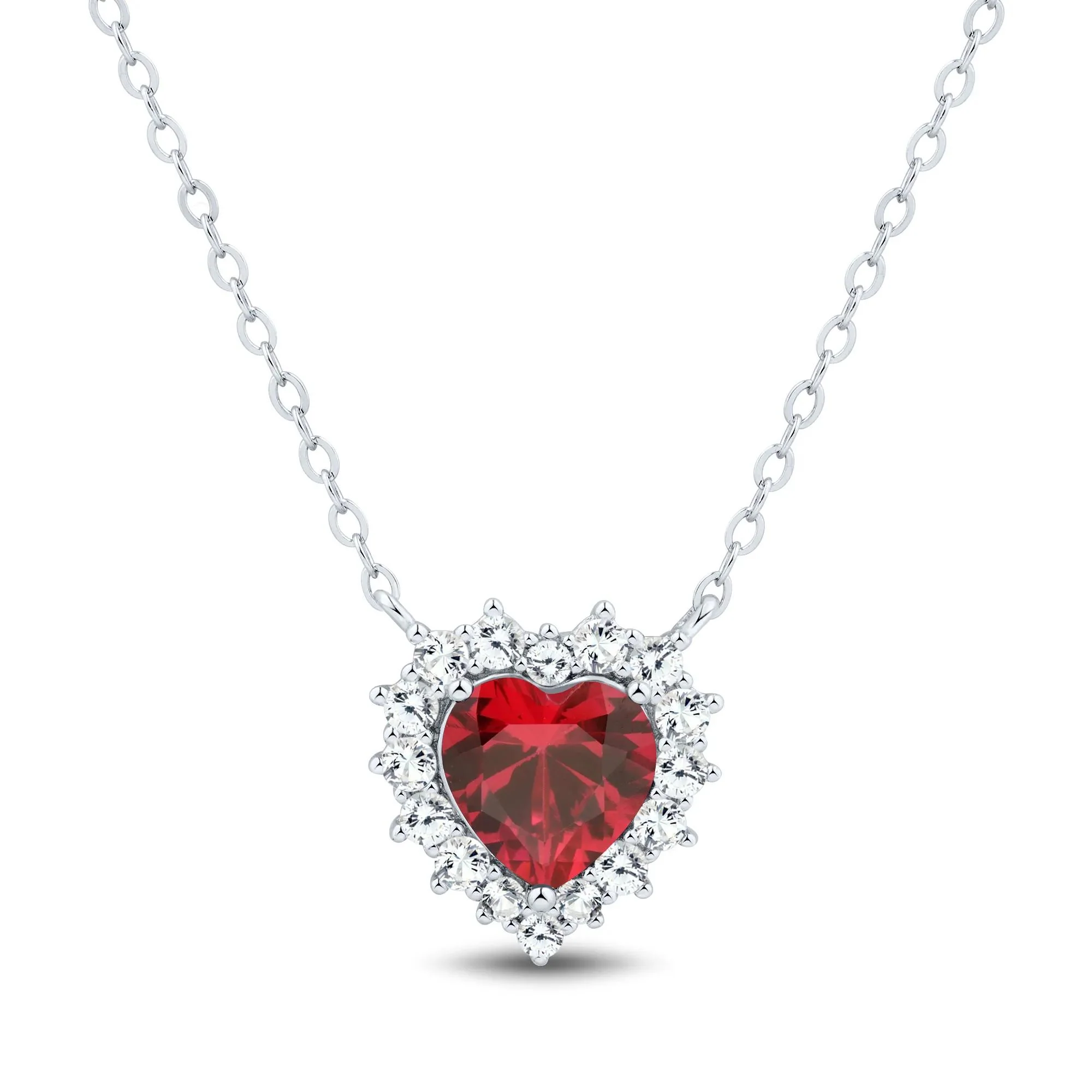 Lab-Created Ruby and Lab-Created White Sapphire Ring Earring and Pendant Set .925 Sterling Silver Size 6.5 1.5mm - Image 5