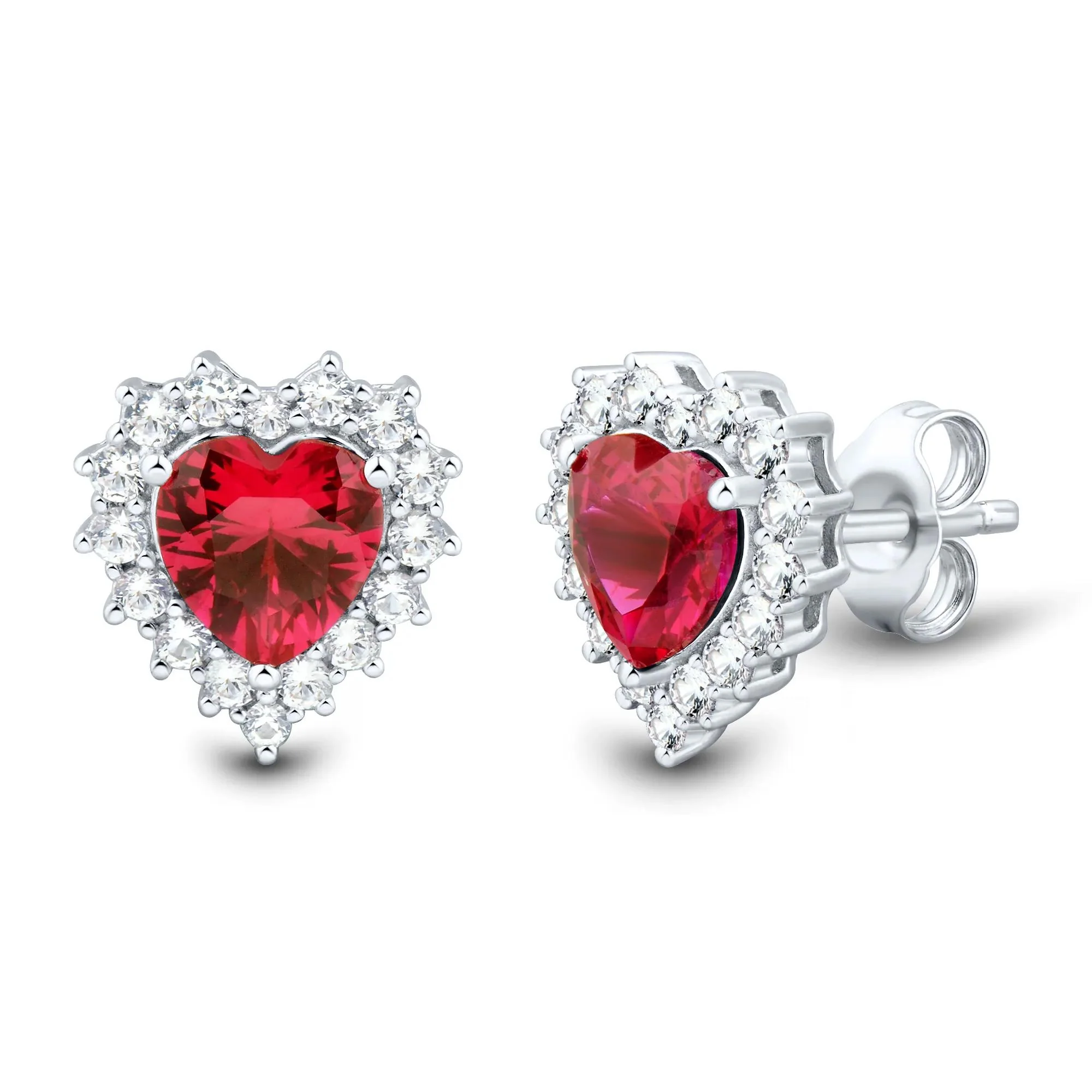 Lab-Created Ruby and Lab-Created White Sapphire Ring Earring and Pendant Set .925 Sterling Silver Size 6.5 1.5mm - Image 8