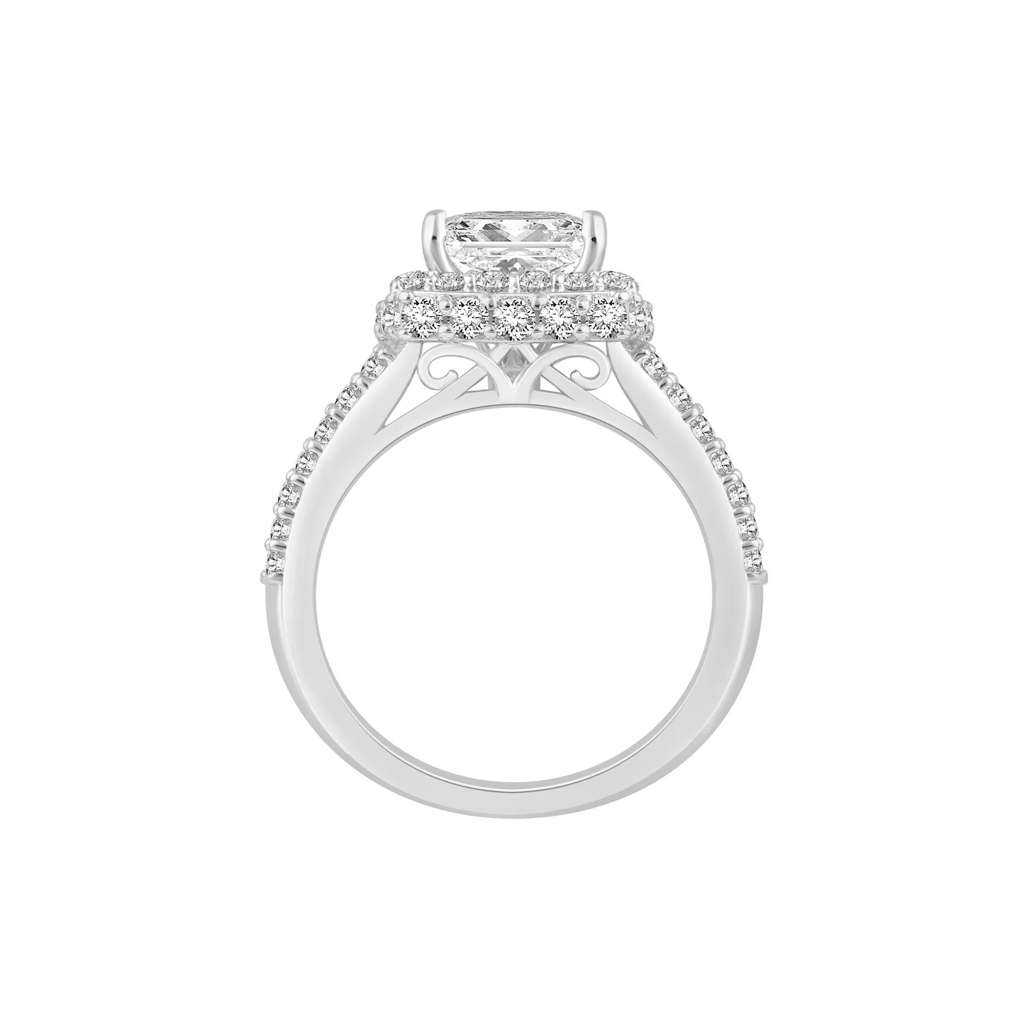 4 CT. Tw. Lab Grown Diamond Engagement Ring 10K White Gold Size 6.5 - Image 2