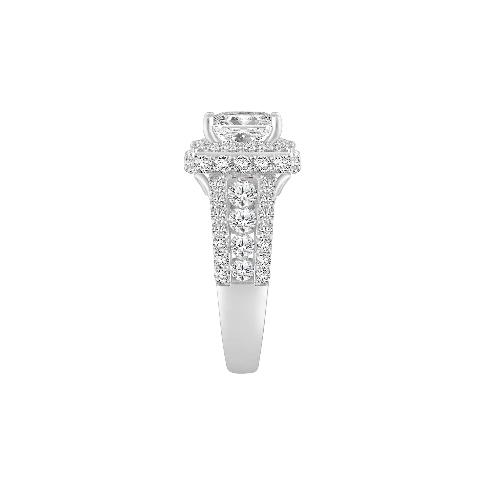 4 CT. Tw. Lab Grown Diamond Engagement Ring 10K White Gold Size 8.5 - Image 3