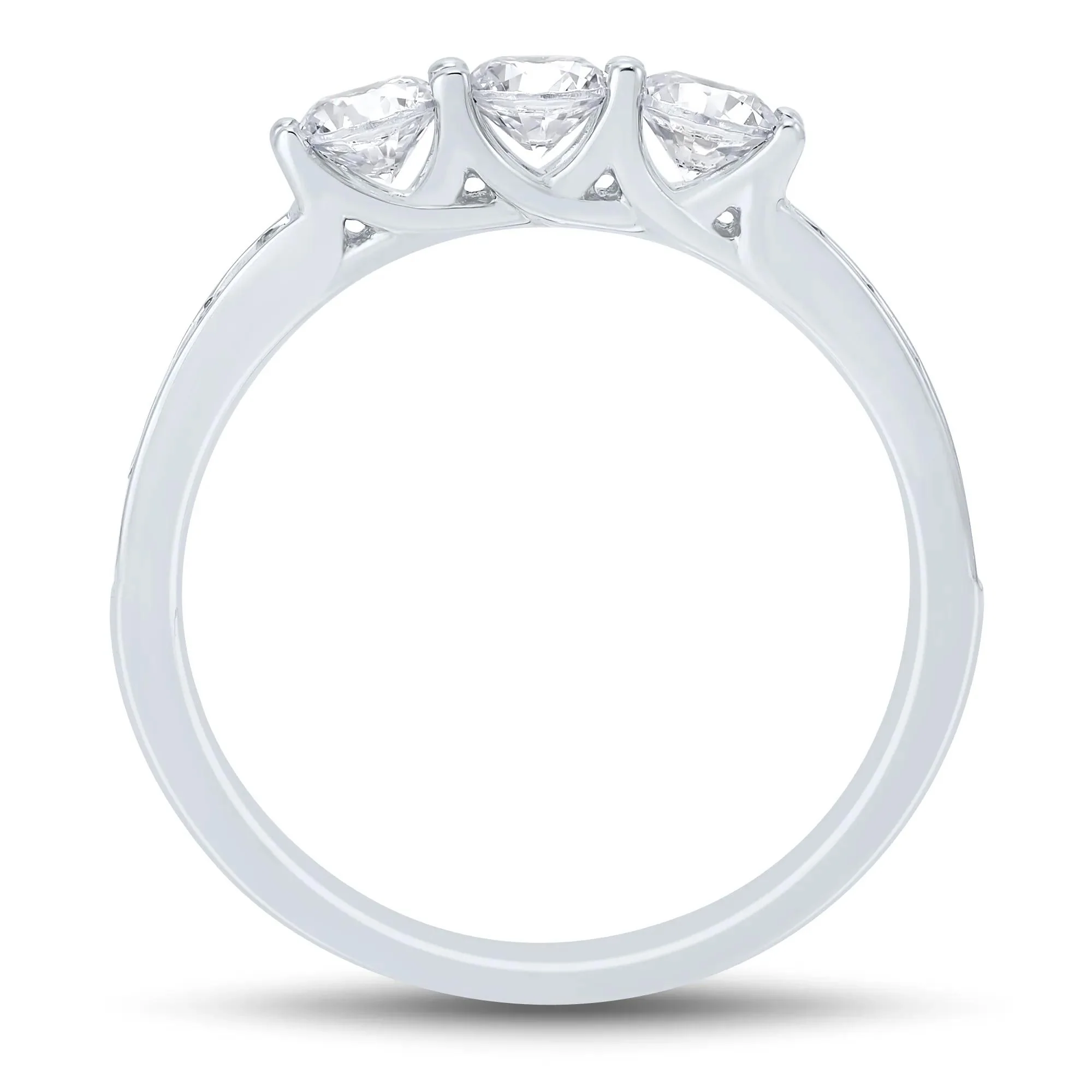 3 CT. Tw. Lab Grown Diamond Bridal Set 14K White Gold Ring Size 6 1mm - Image 7